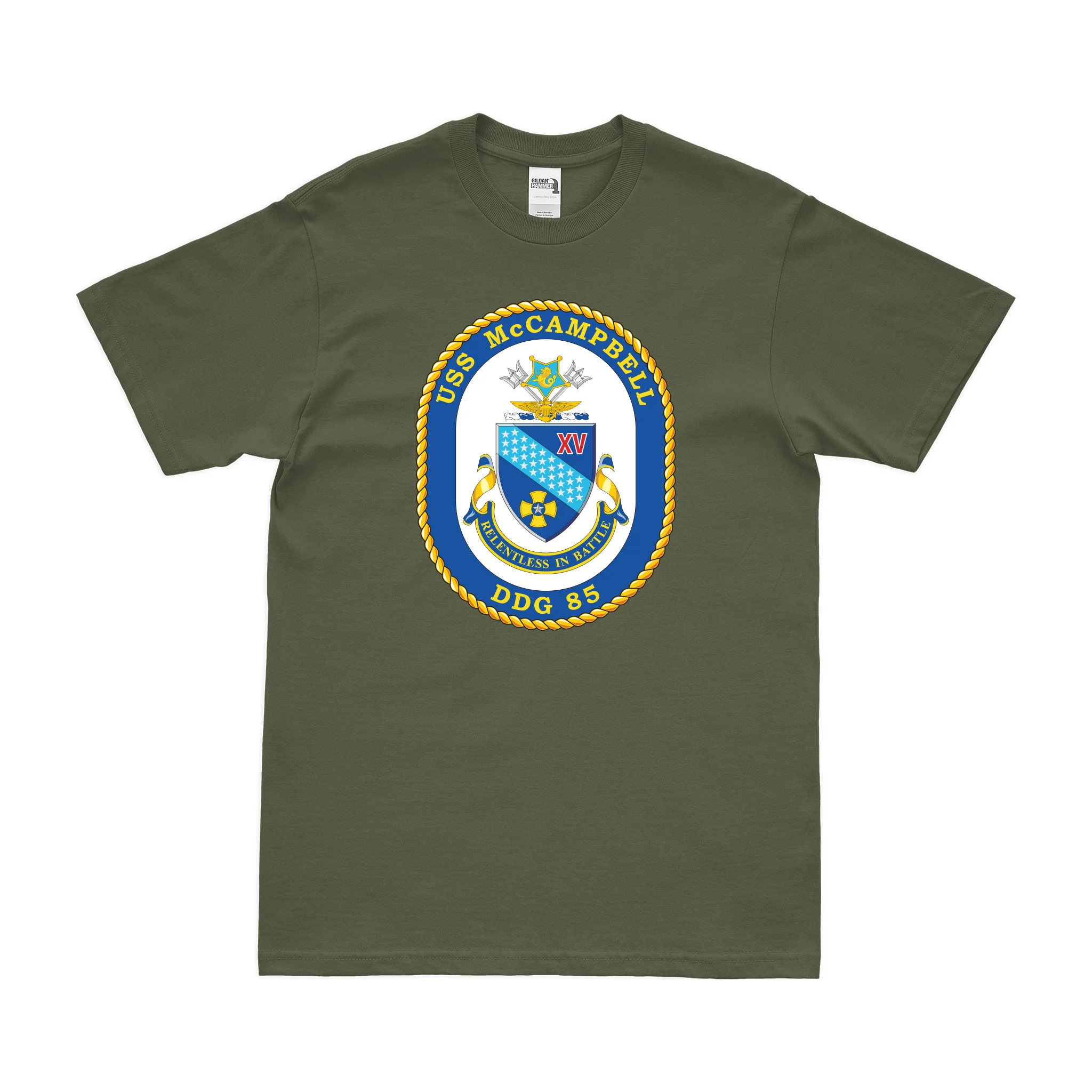 USS McCampbell (DDG-85) Logo Emblem T-Shirt - Image 2