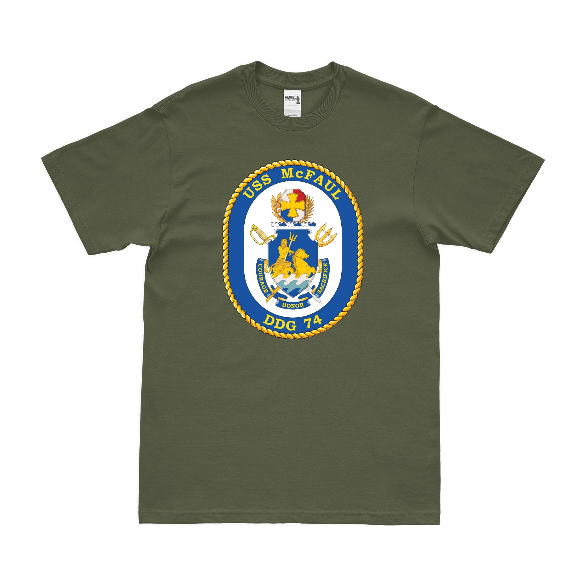 USS McFaul (DDG-74) Logo Emblem T-Shirt - Image 2