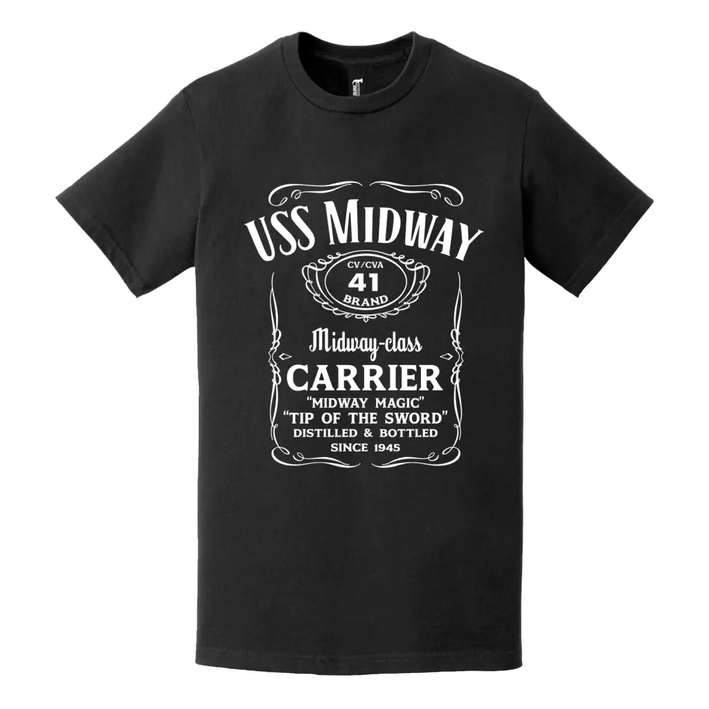 USS Midway (CV/CVA-41) Whiskey Label T-Shirt