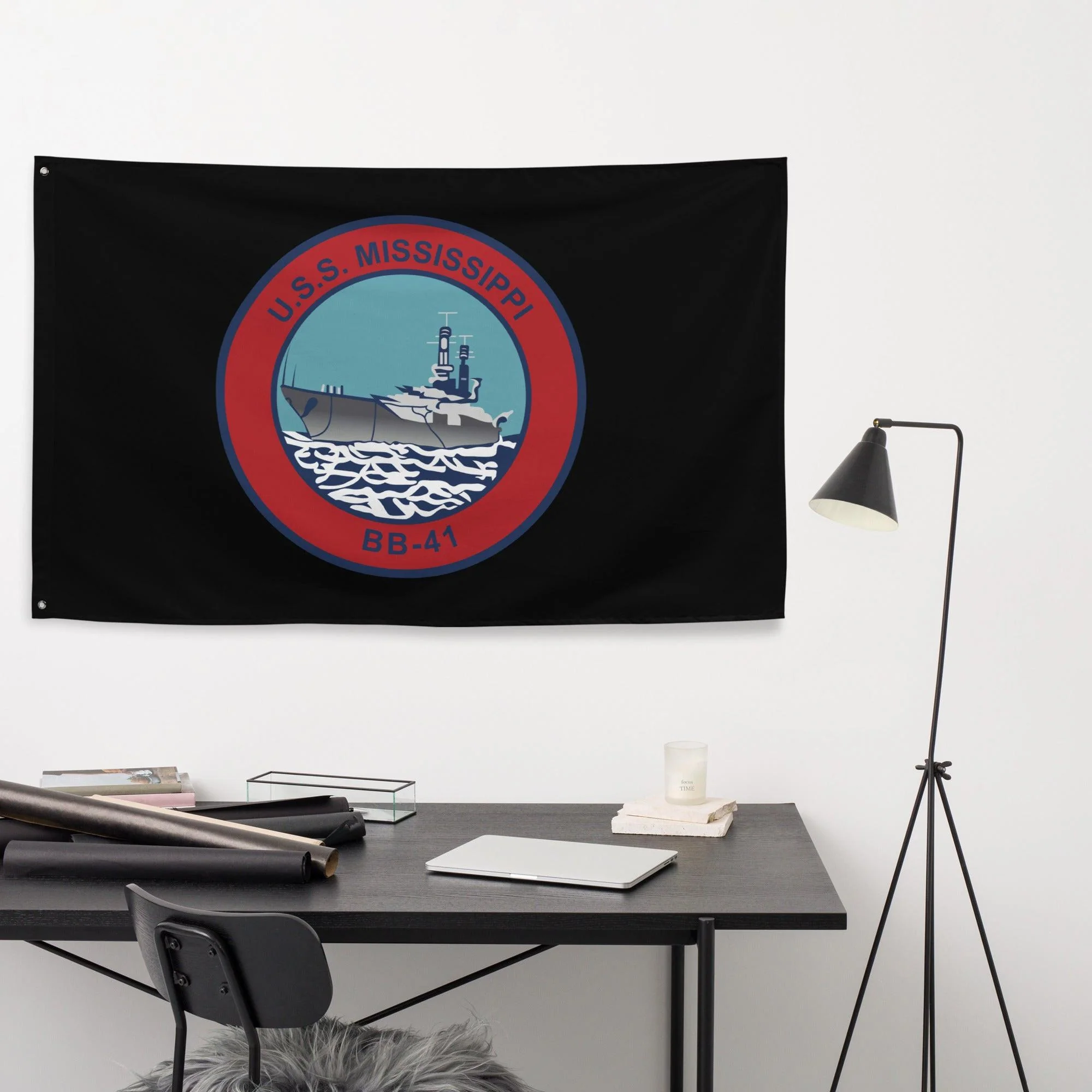 USS Mississippi (BB-41) Battleship Legacy Indoor Wall Flag - Image 2