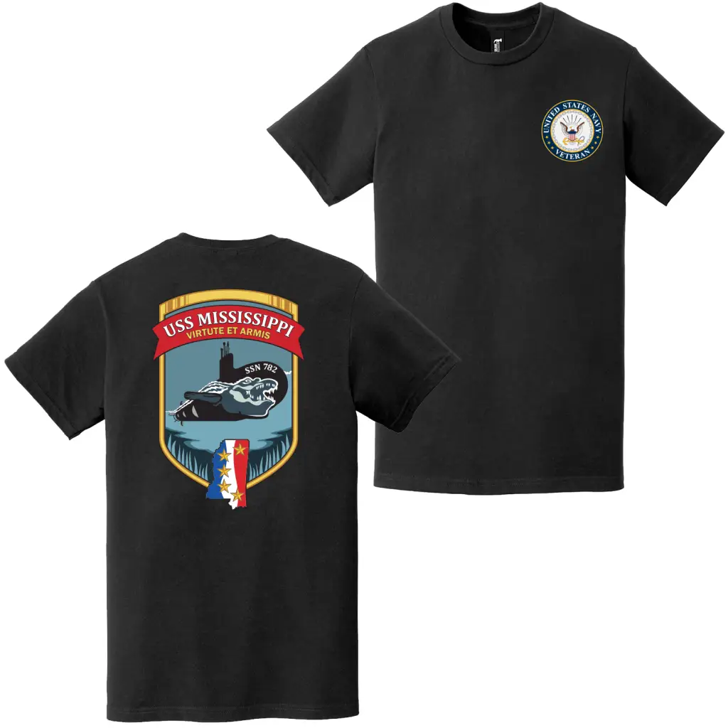 USS Mississippi (SSN-782) U.S. Navy Veteran T-Shirt
