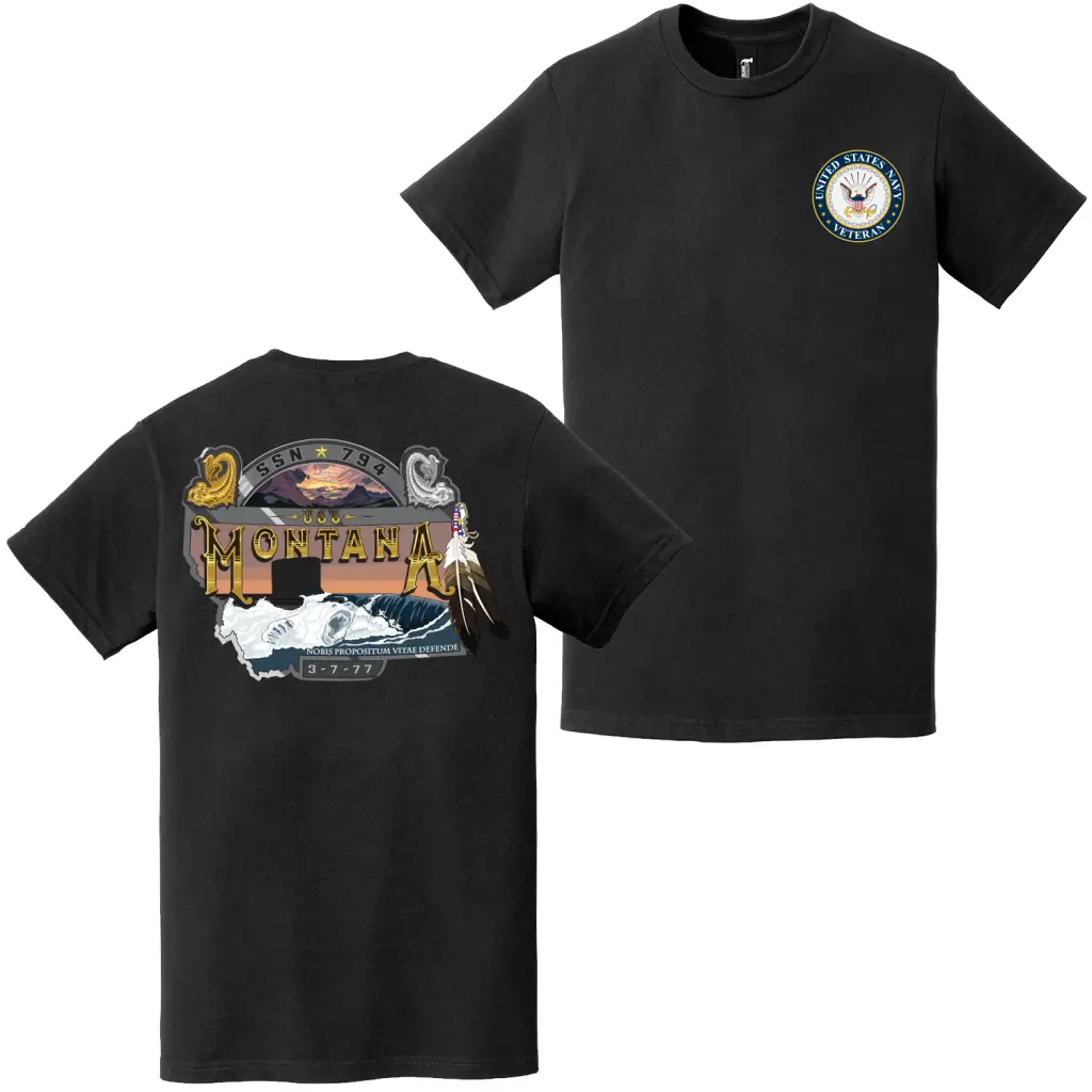 USS Montana (SSN-794) U.S. Navy Veteran T-Shirt