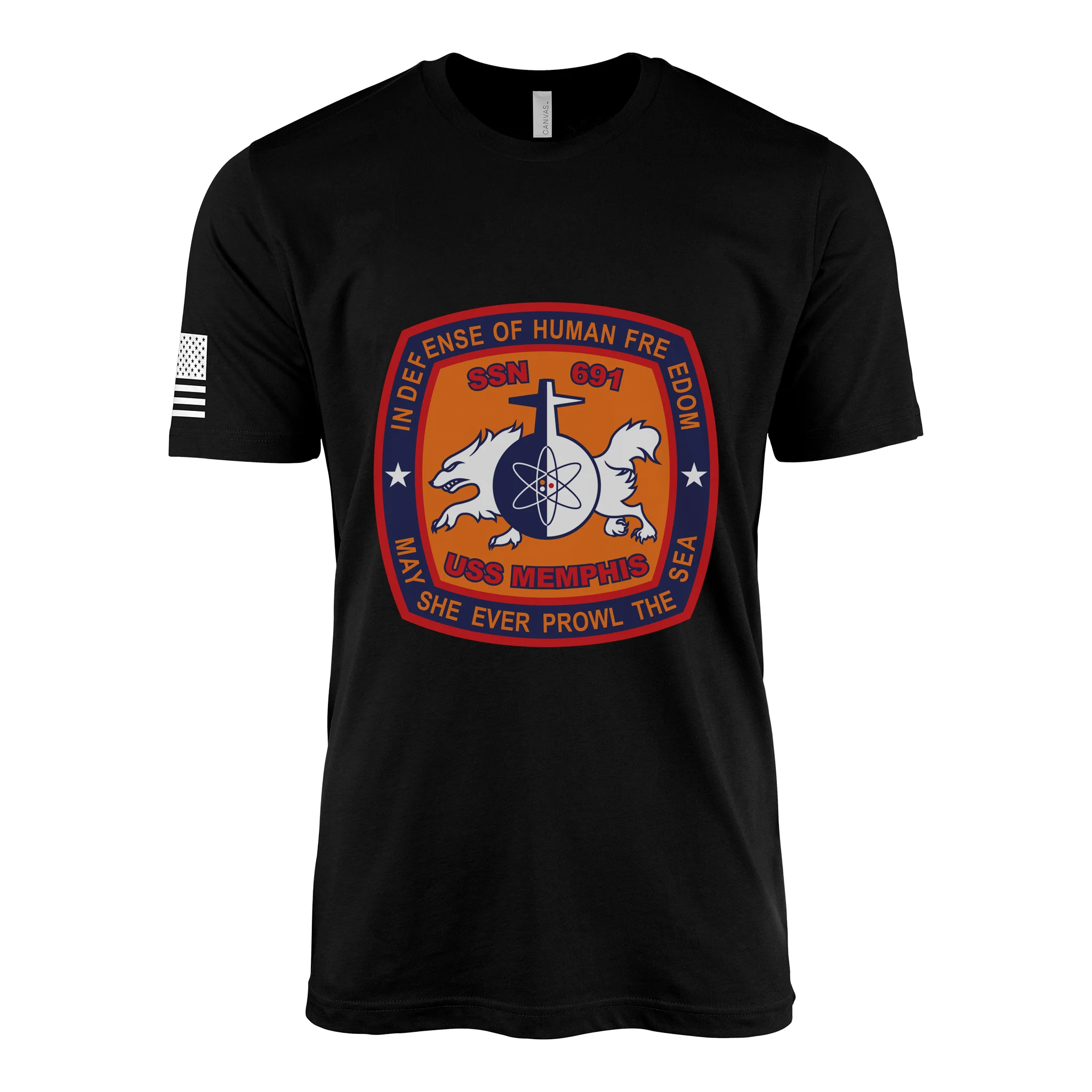 USS Mphis (SSN-691) Submarine T-Shirt - Image 3