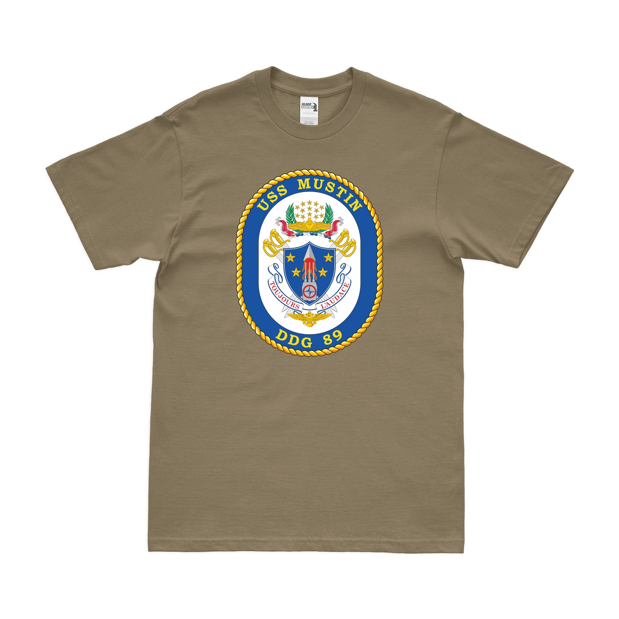 USS Mustin (DDG-89) Logo Emblem T-Shirt - Image 3