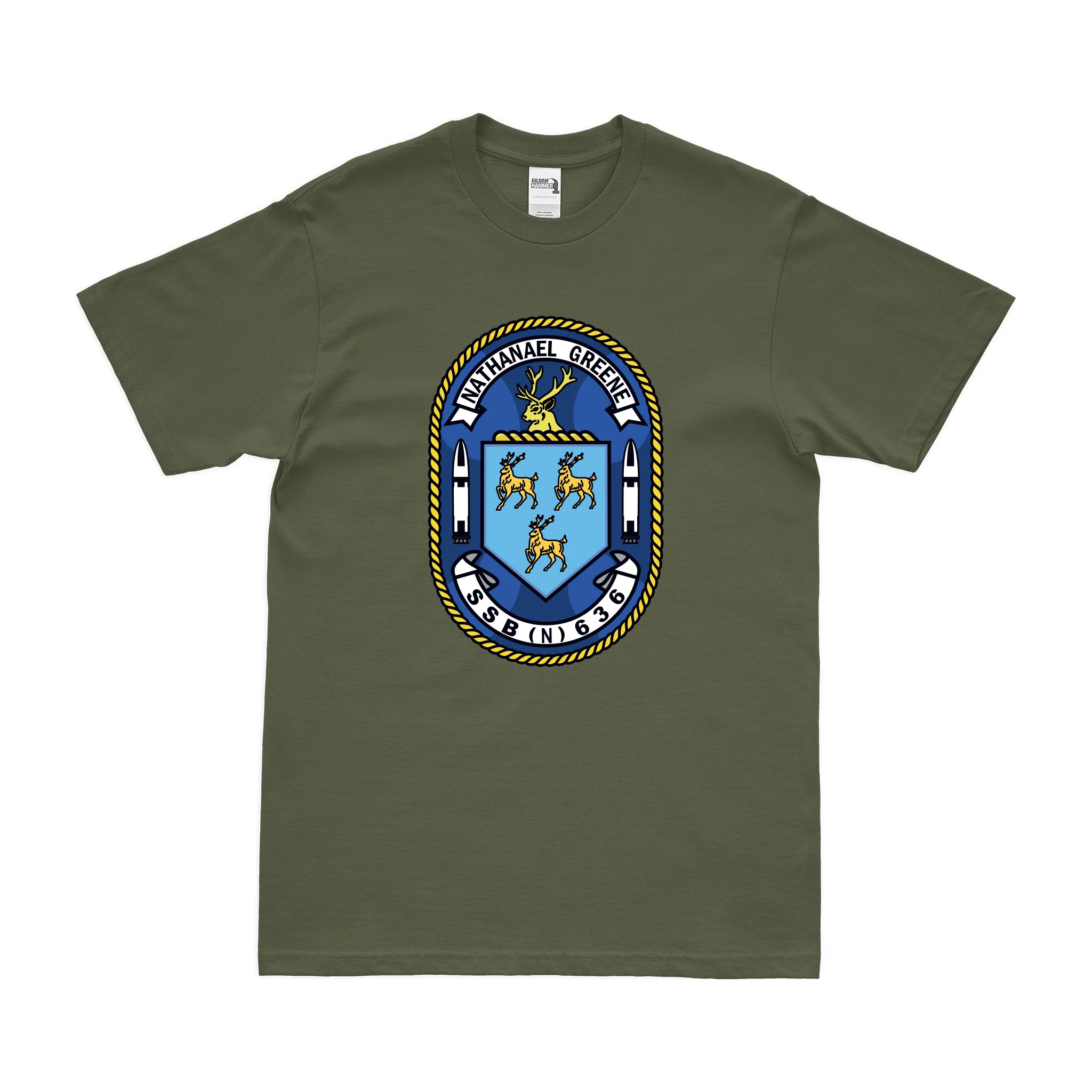 USS Nathanael Greene (SSBN-636) Ballistic-Missile Submarine T-Shirt - Image 2