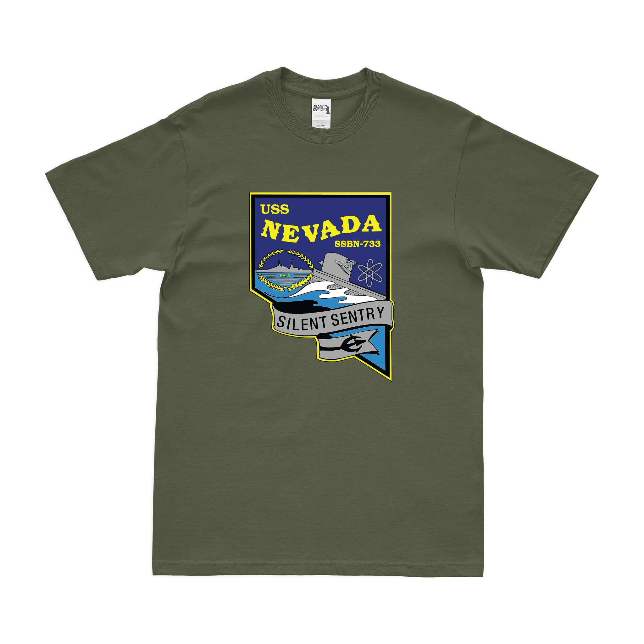 USS Nevada (SSBN-733) Ballistic-Missile Submarine T-Shirt - Image 2