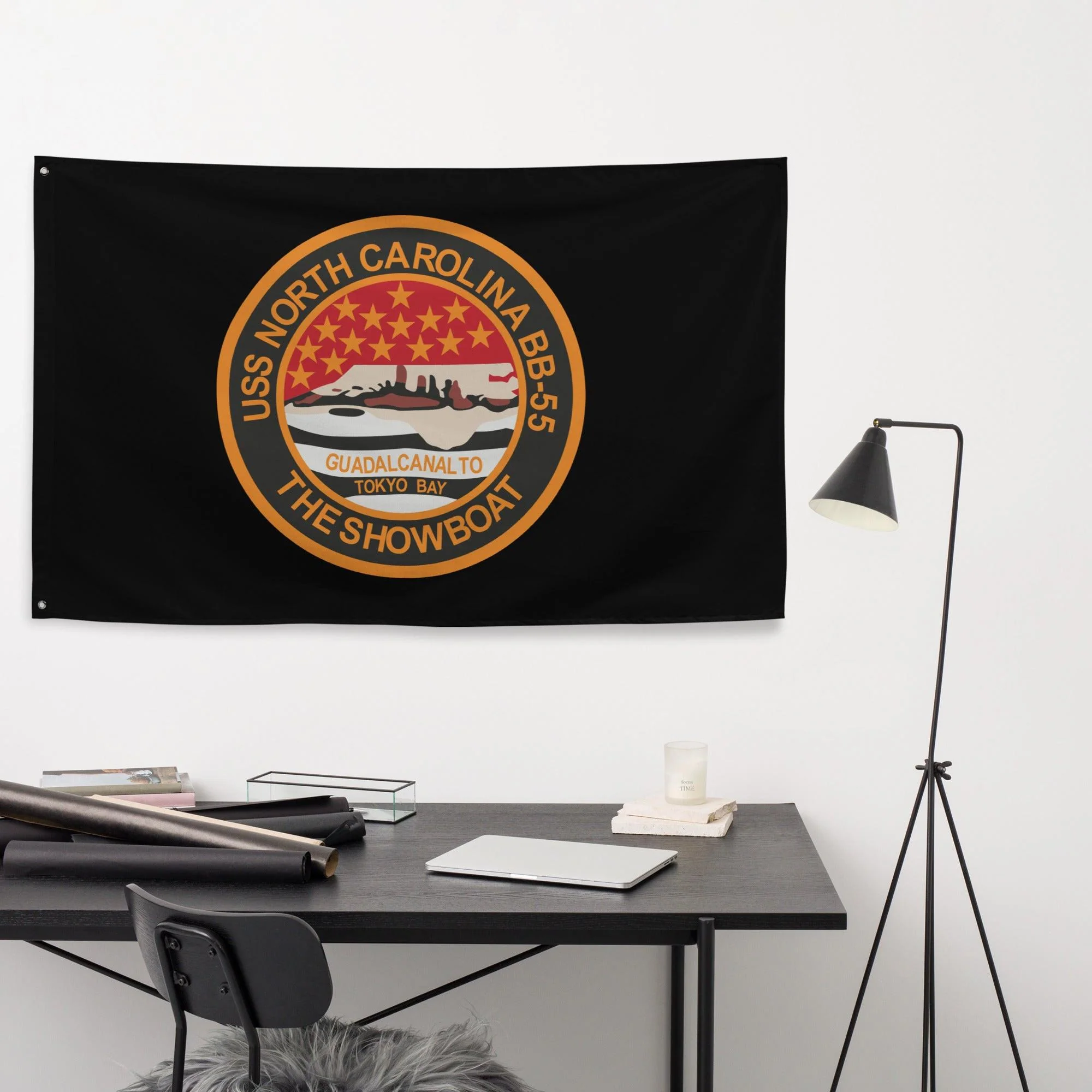 USS North Carolina (BB-55) Battleship Legacy Indoor Wall Flag - Image 4