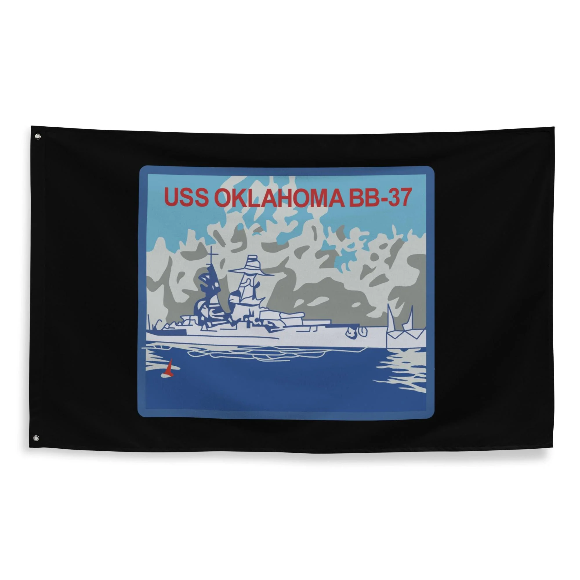 USS Oklahoma (BB-37) Battleship Legacy Indoor Wall Flag - Image 3