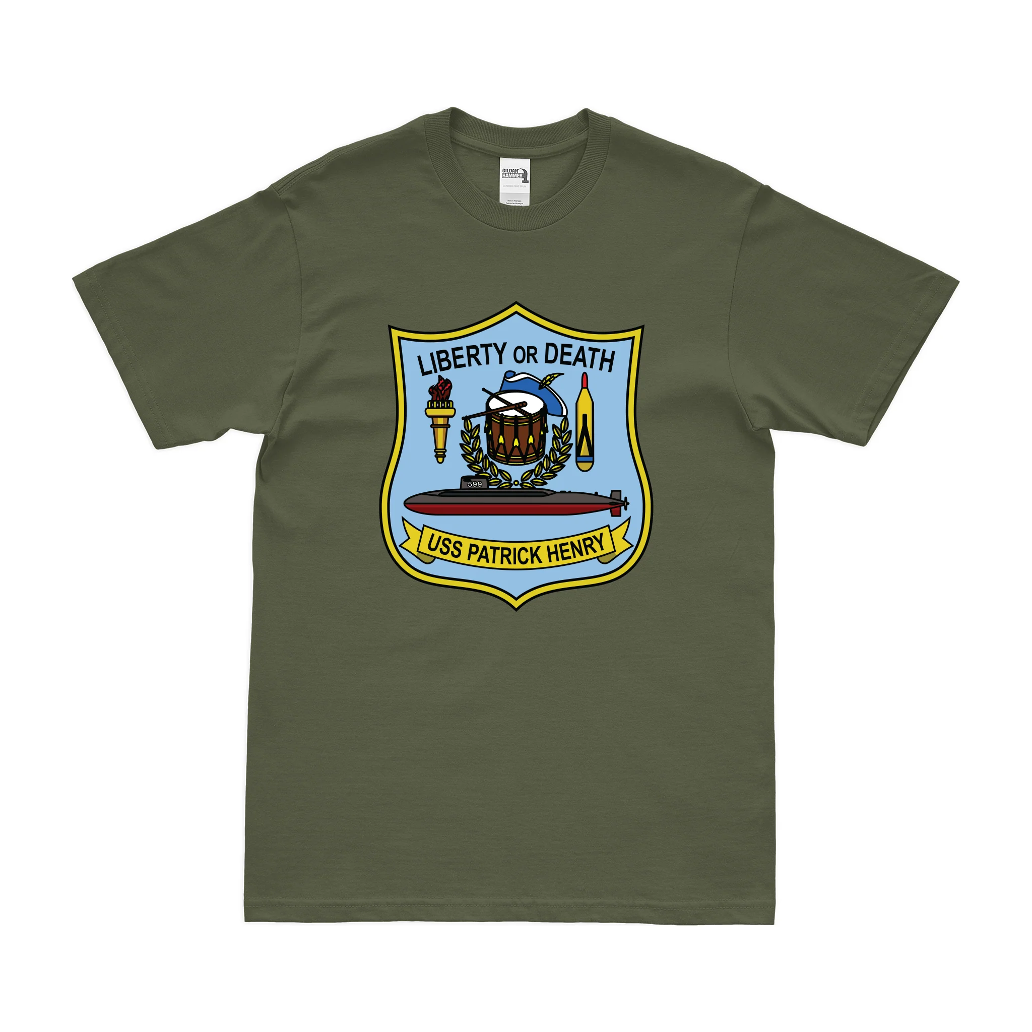 USS Patrick Henry (SSBN-599) Ballistic-Missile Submarine T-Shirt - Image 2