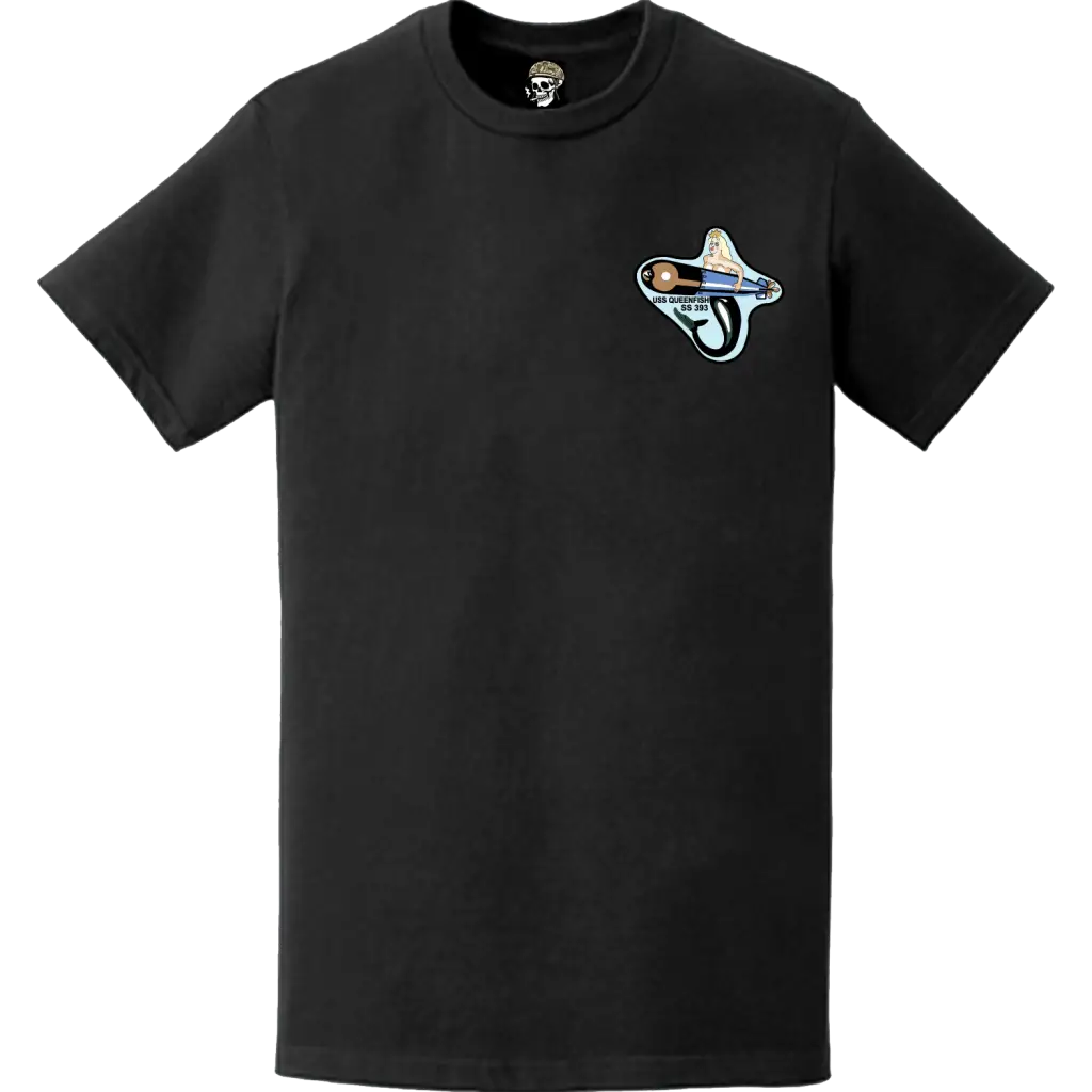 USS Queenfish (SS-393) Submarine Left Chest Logo Emblem T-Shirt