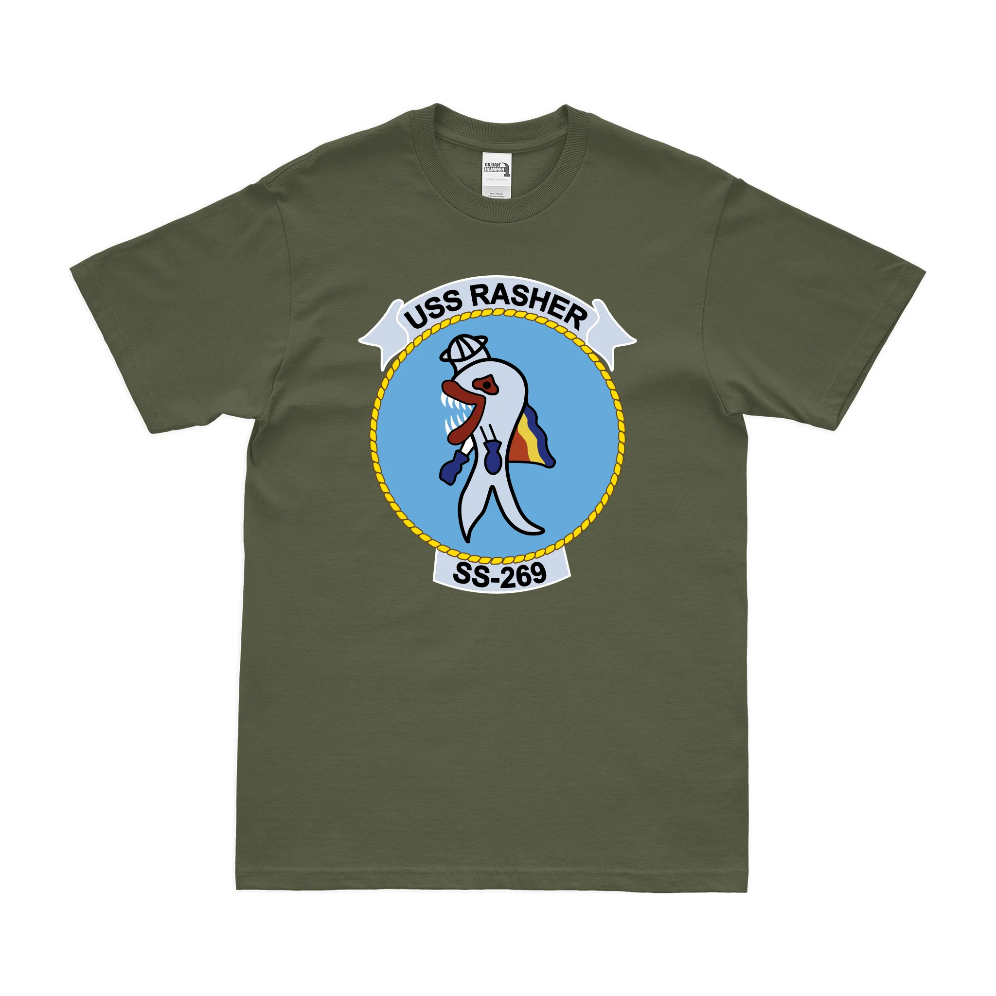 USS Rasher (SS-269) Gato-class Submarine T-Shirt - Image 2