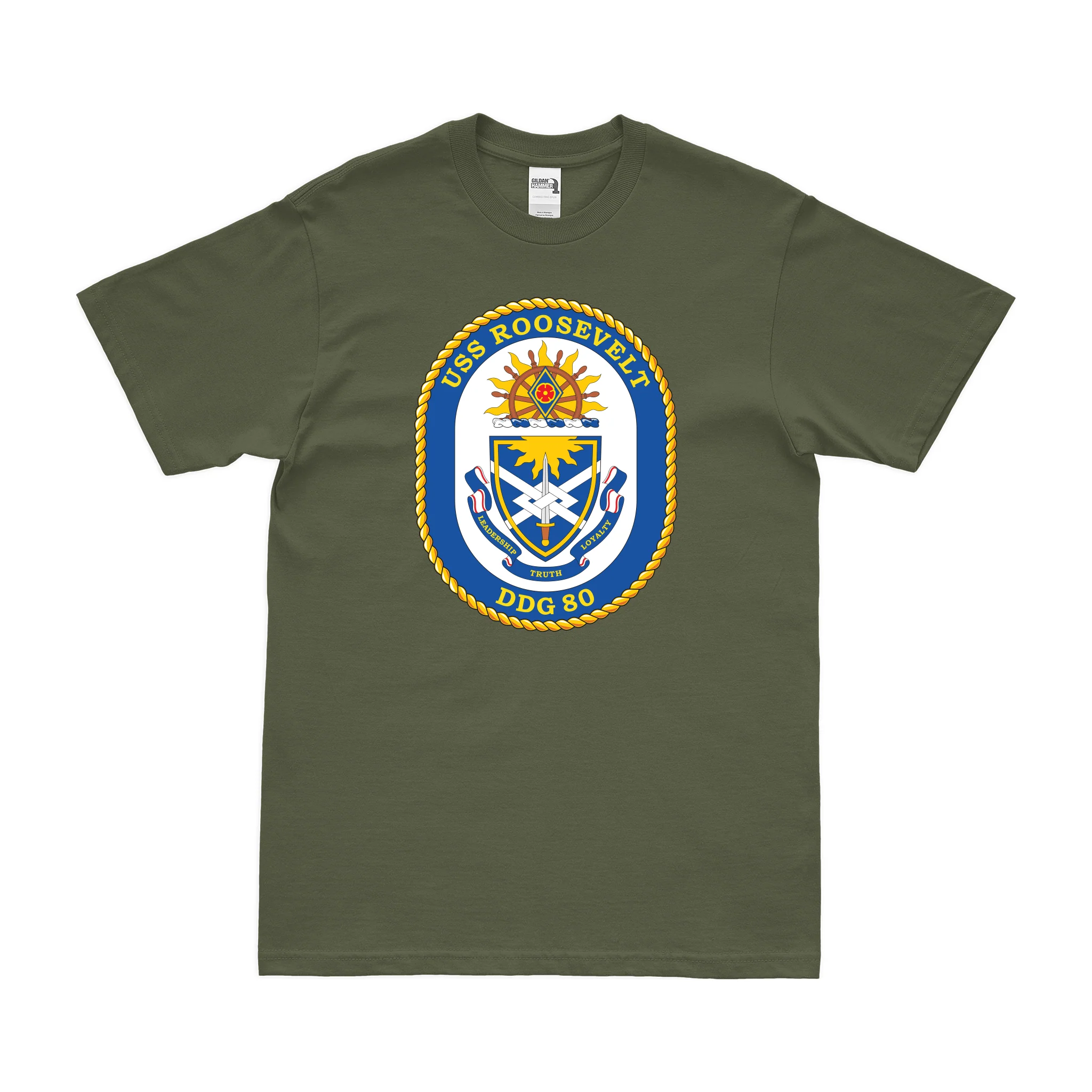 USS Roosevelt (DDG-80) Logo Emblem T-Shirt - Image 2