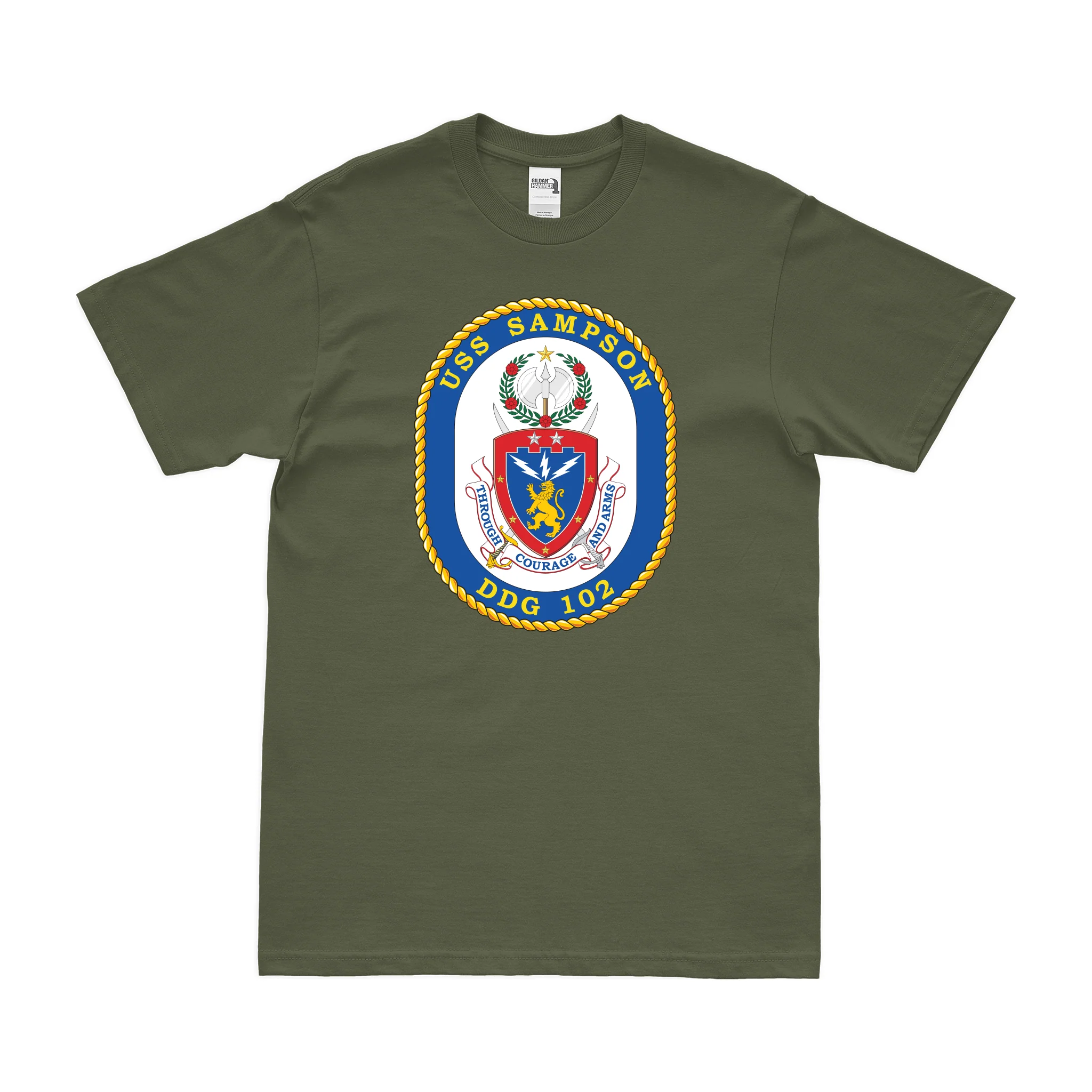 USS Sampson (DDG-102) Logo Emblem T-Shirt - Image 2