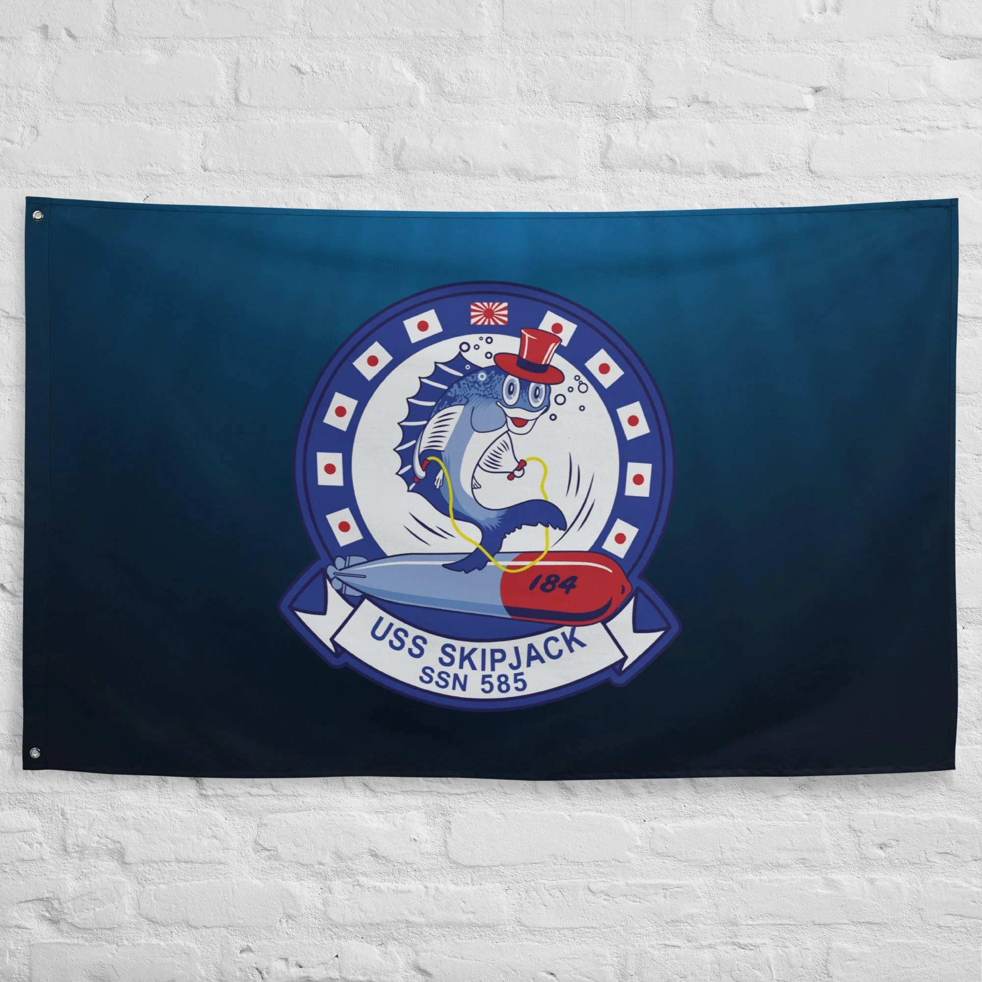 USS Skipjack (SSN-585) Submarine Logo Wall Flag - Image 3