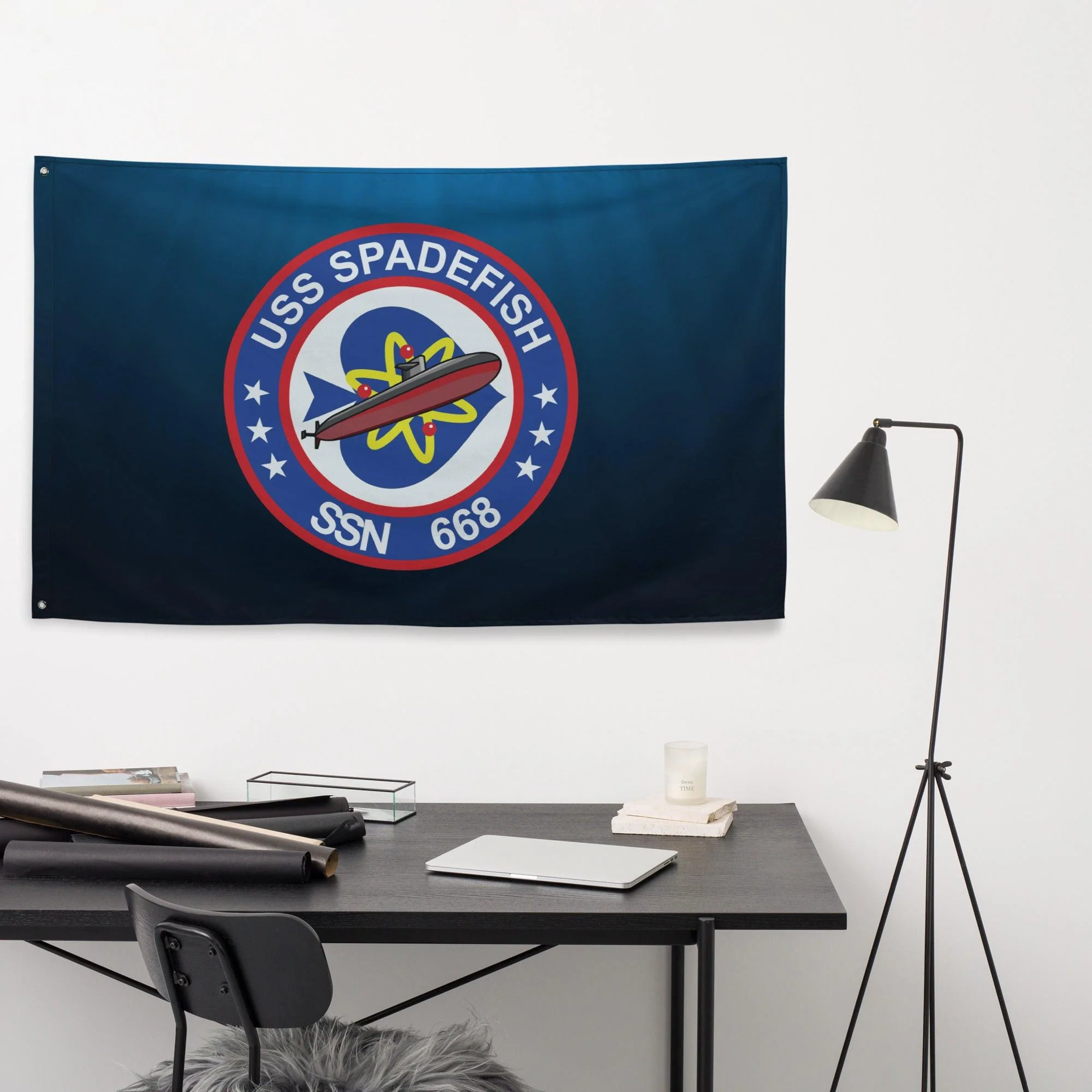 USS Spadefish (SSN-668) Submarine Wall Flag - Image 2