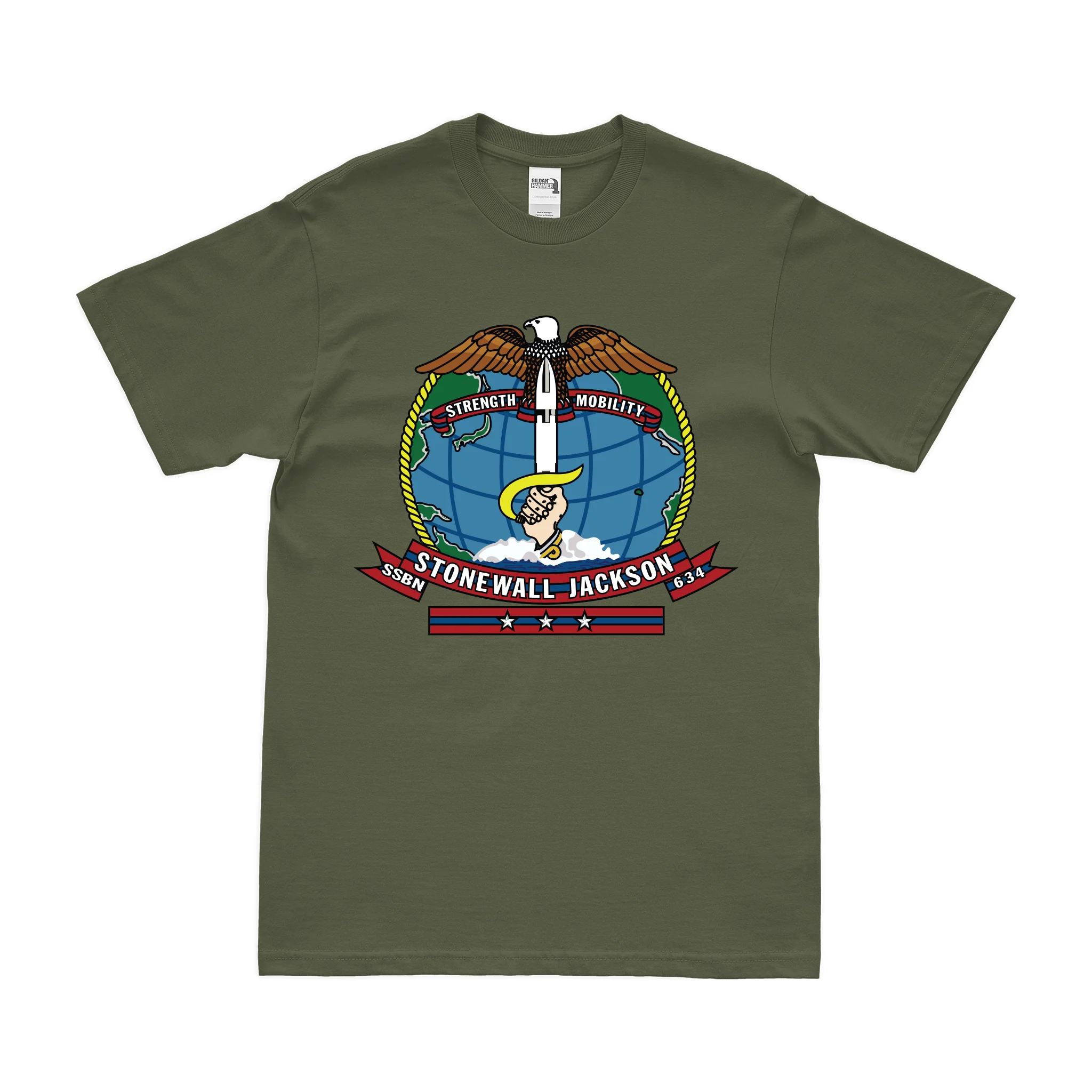 USS Stonewall Jackson (SSBN-634) Ballistic-Missile Submarine T-Shirt - Image 2