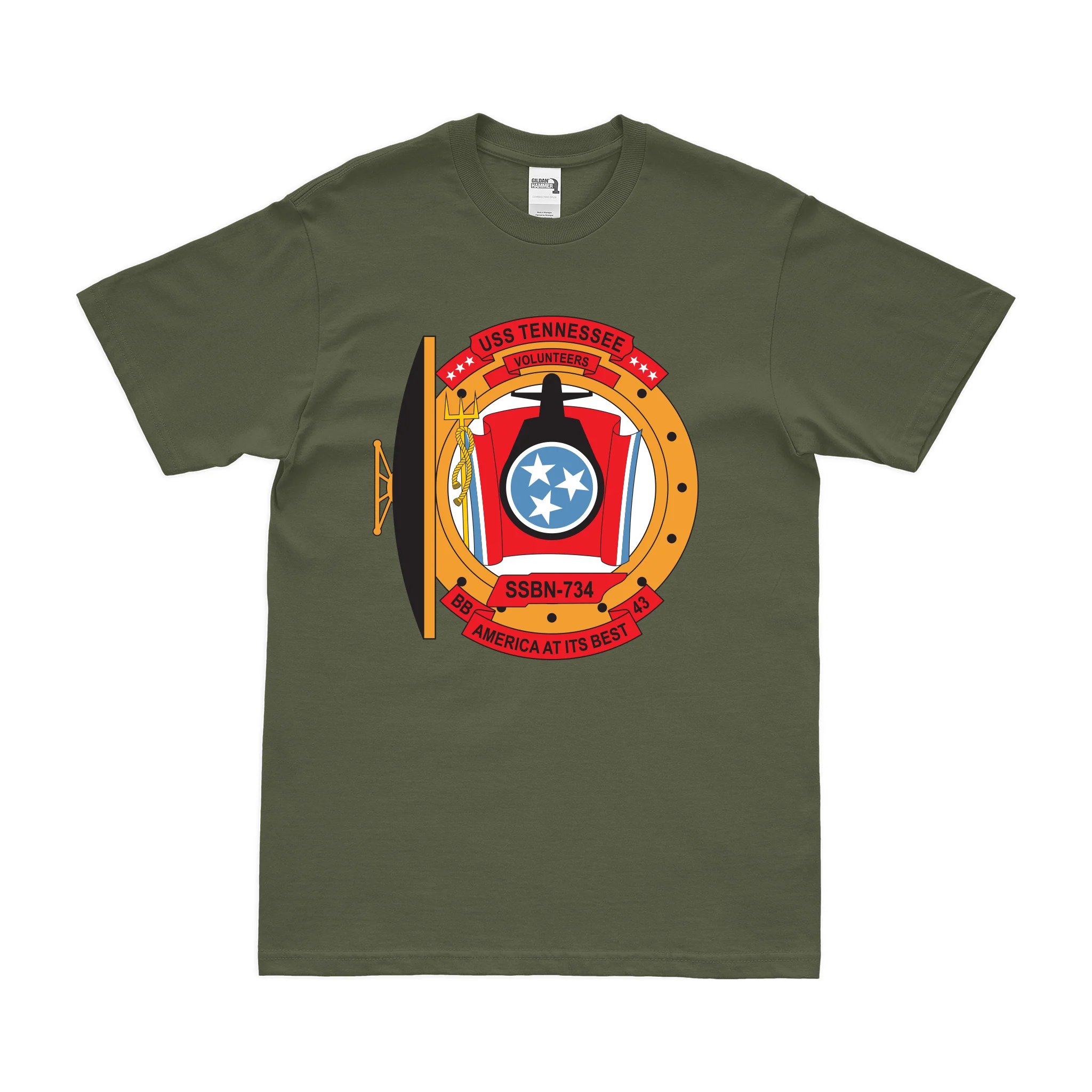 USS Tennessee (SSBN-734) Ballistic-Missile Submarine T-Shirt - Image 2