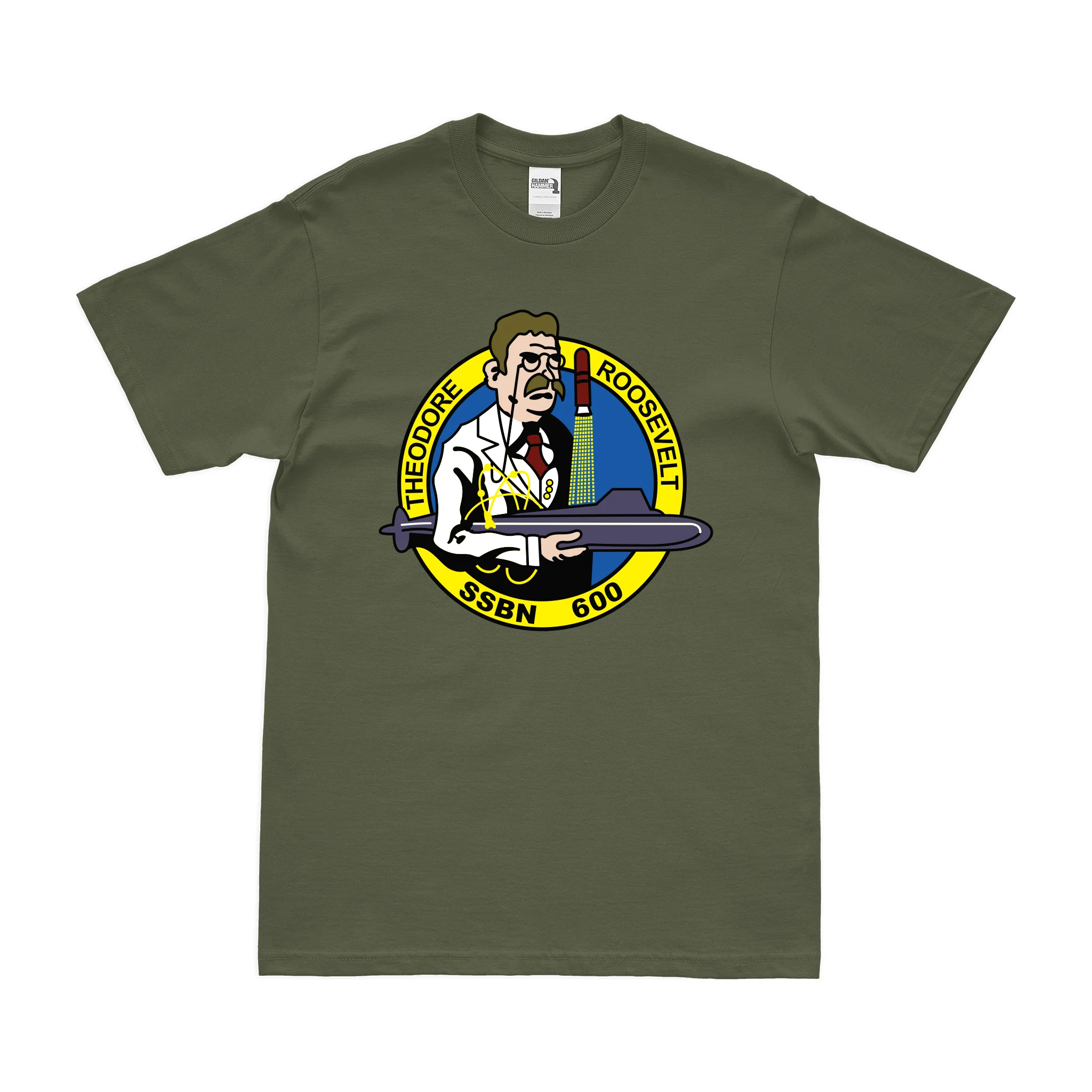 USS Theodore Roosevelt (SSBN-600) Ballistic-Missile Submarine T-Shirt - Image 2