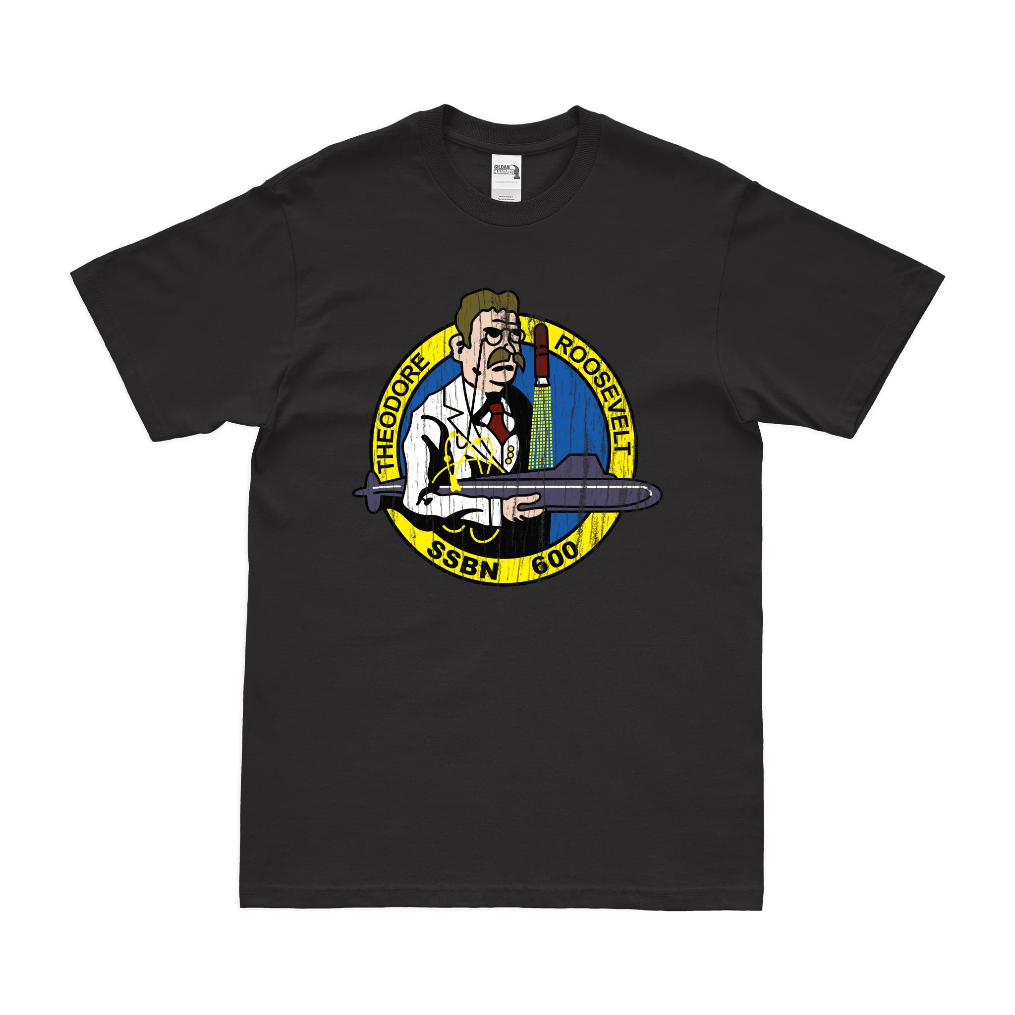 USS Theodore Roosevelt (SSBN-600) Ballistic-Missile Submarine T-Shirt - Image 3