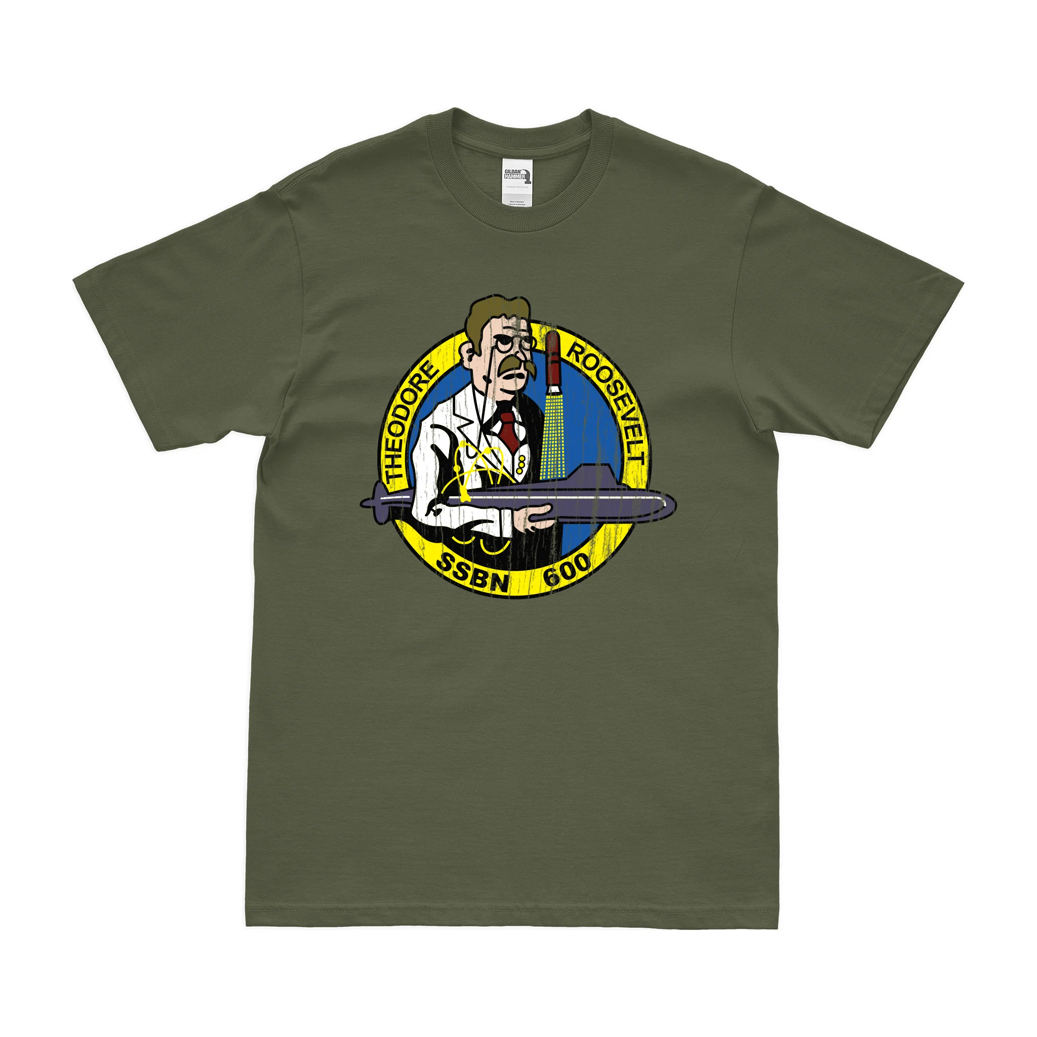 USS Theodore Roosevelt (SSBN-600) Ballistic-Missile Submarine T-Shirt - Image 4