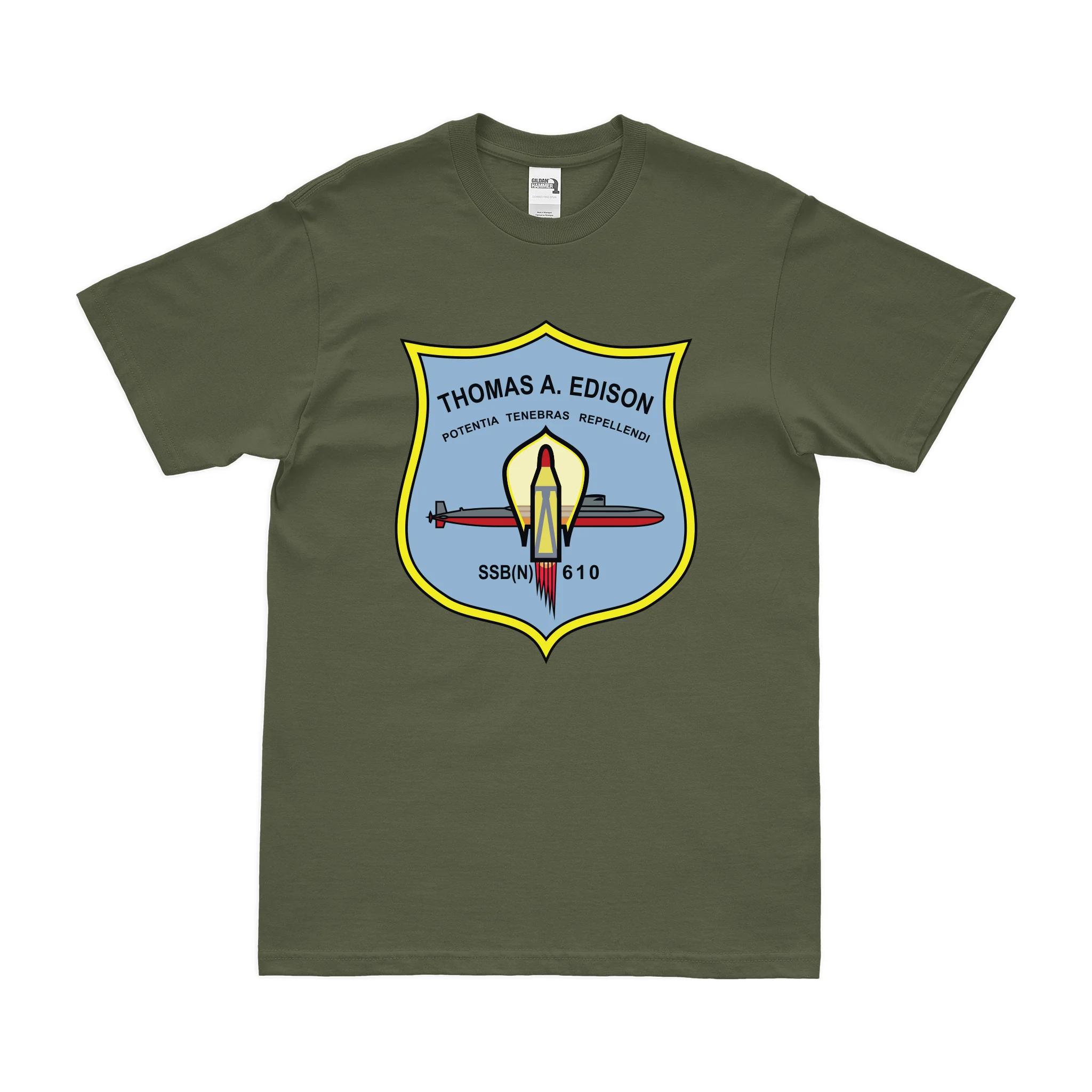 USS Thomas A. Edison (SSBN-610) Ballistic-Missile Submarine T-Shirt - Image 2