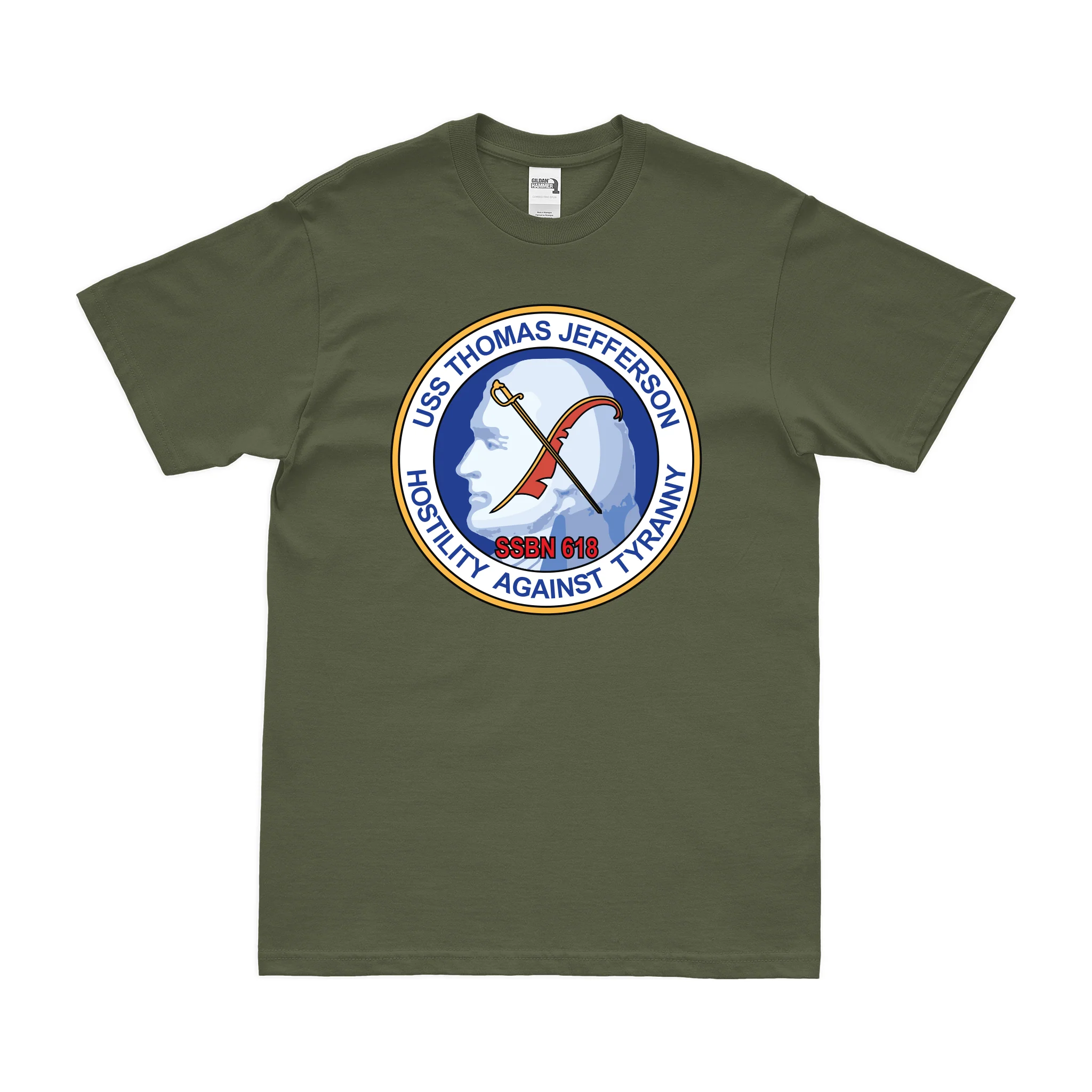 USS Thomas Jefferson (SSBN-618) Ballistic-Missile Submarine T-Shirt - Image 2