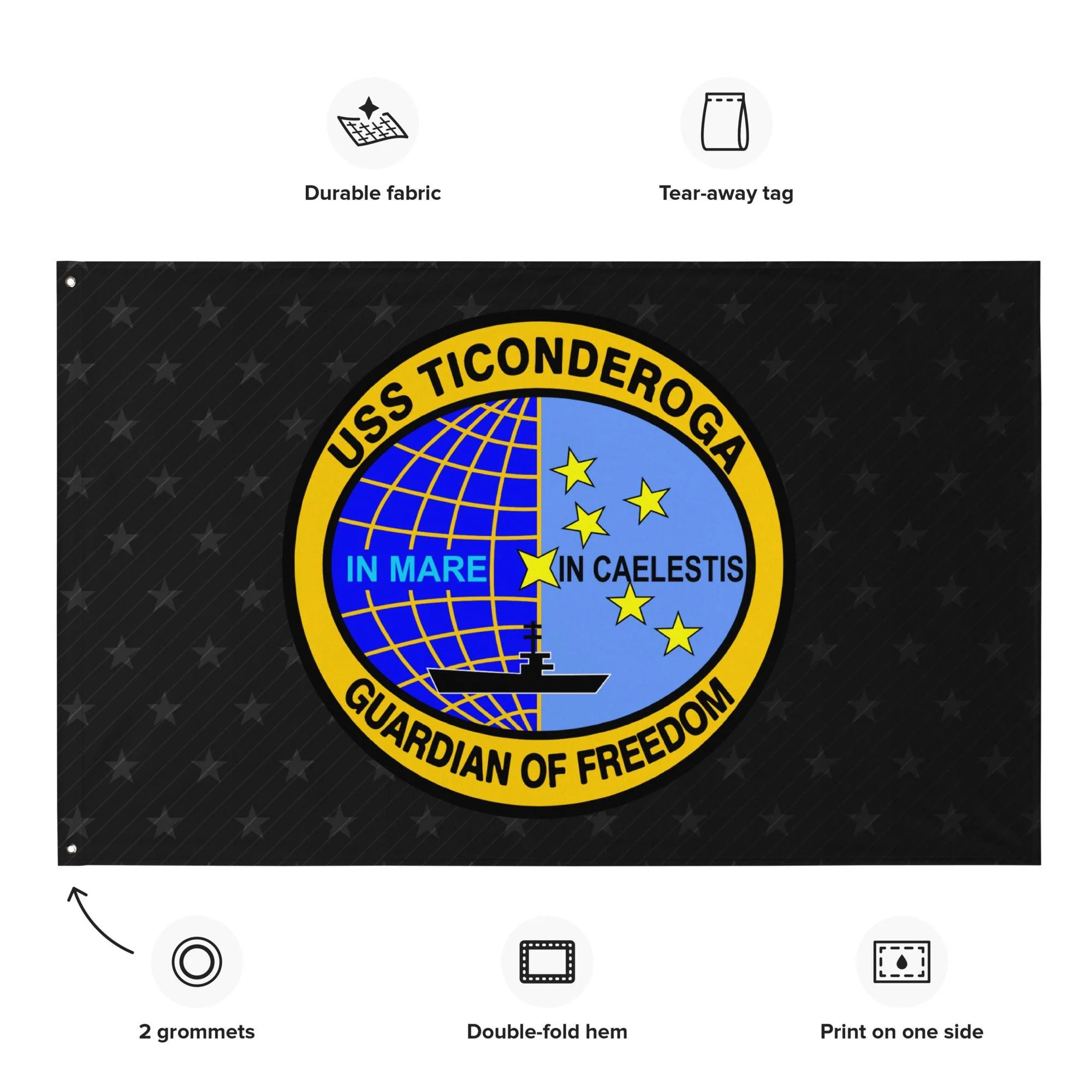 USS Ticonderoga (CV-14) Aircraft Carrier Black Flag - Image 2