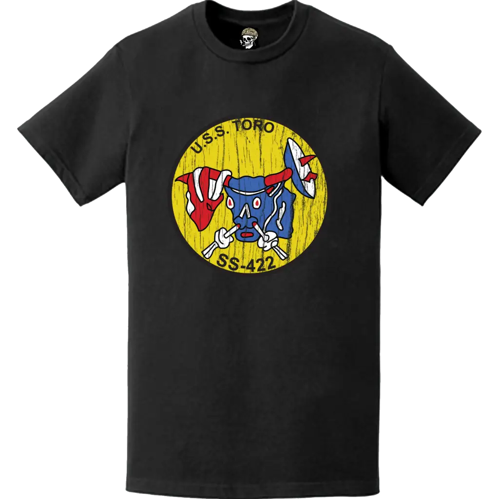 Distressed USS Toro (SS-422) Logo Emblem Crest T-Shirt
