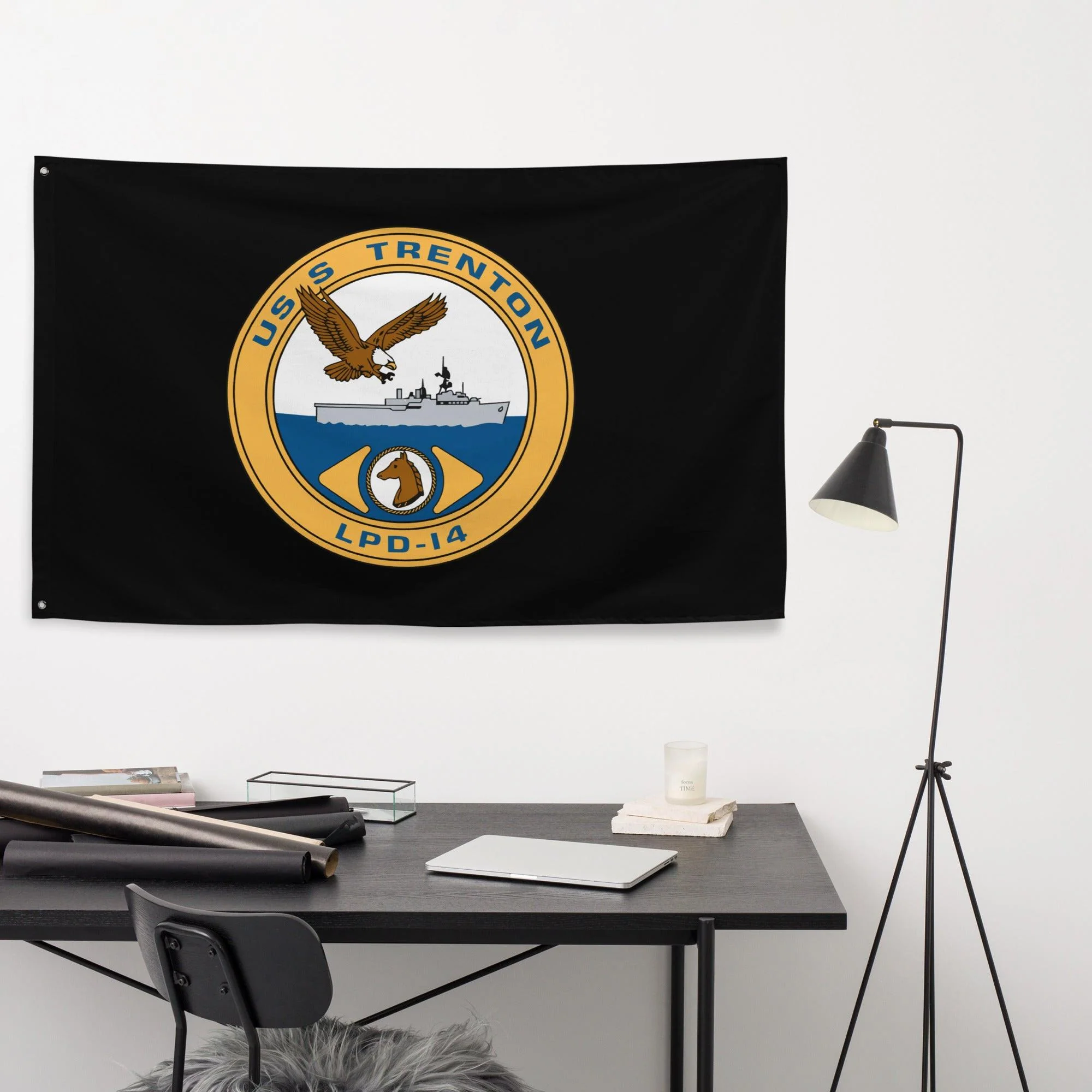 USS Trenton (LPD-14) Black Wall Flag - Image 2