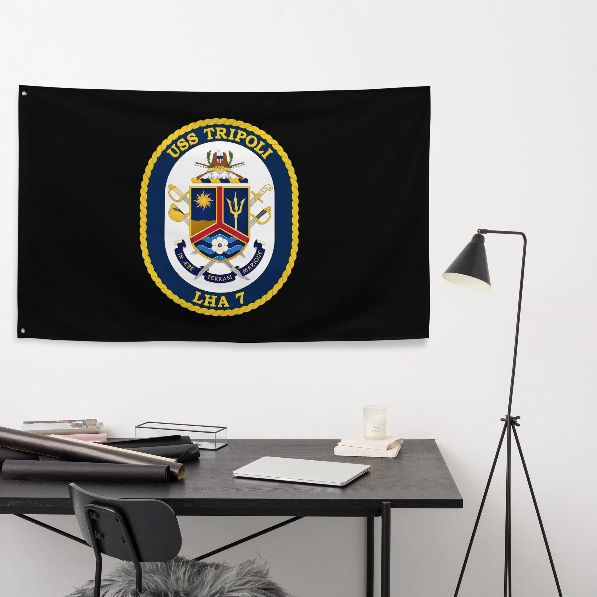 USS Tripoli (LHA-7) Black Wall Flag - Image 2