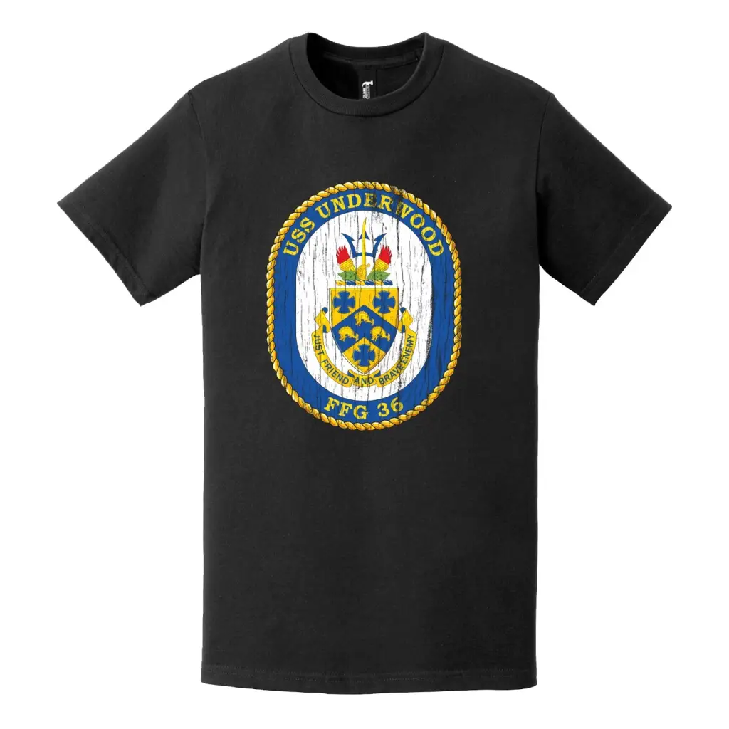 USS Underwood (FFG-36) Logo Emblem Distressed T-Shirt