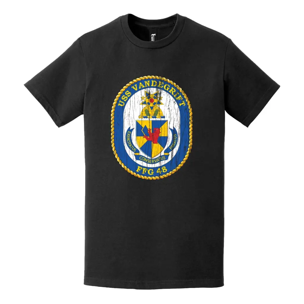 USS Vandergrift (FFG-48) Logo Emblem Distressed T-Shirt