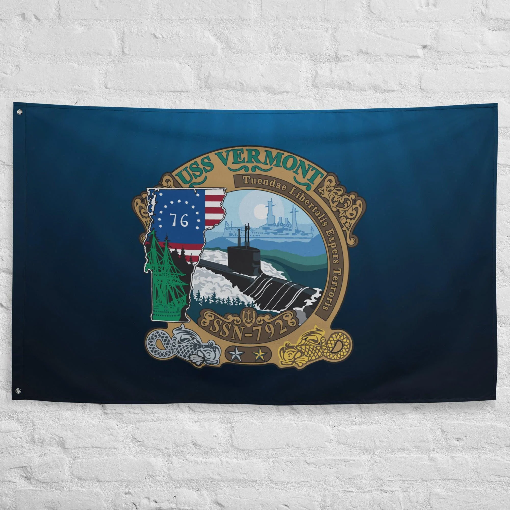 USS Vermont (SSN-792) Submarine Wall Flag - Image 2