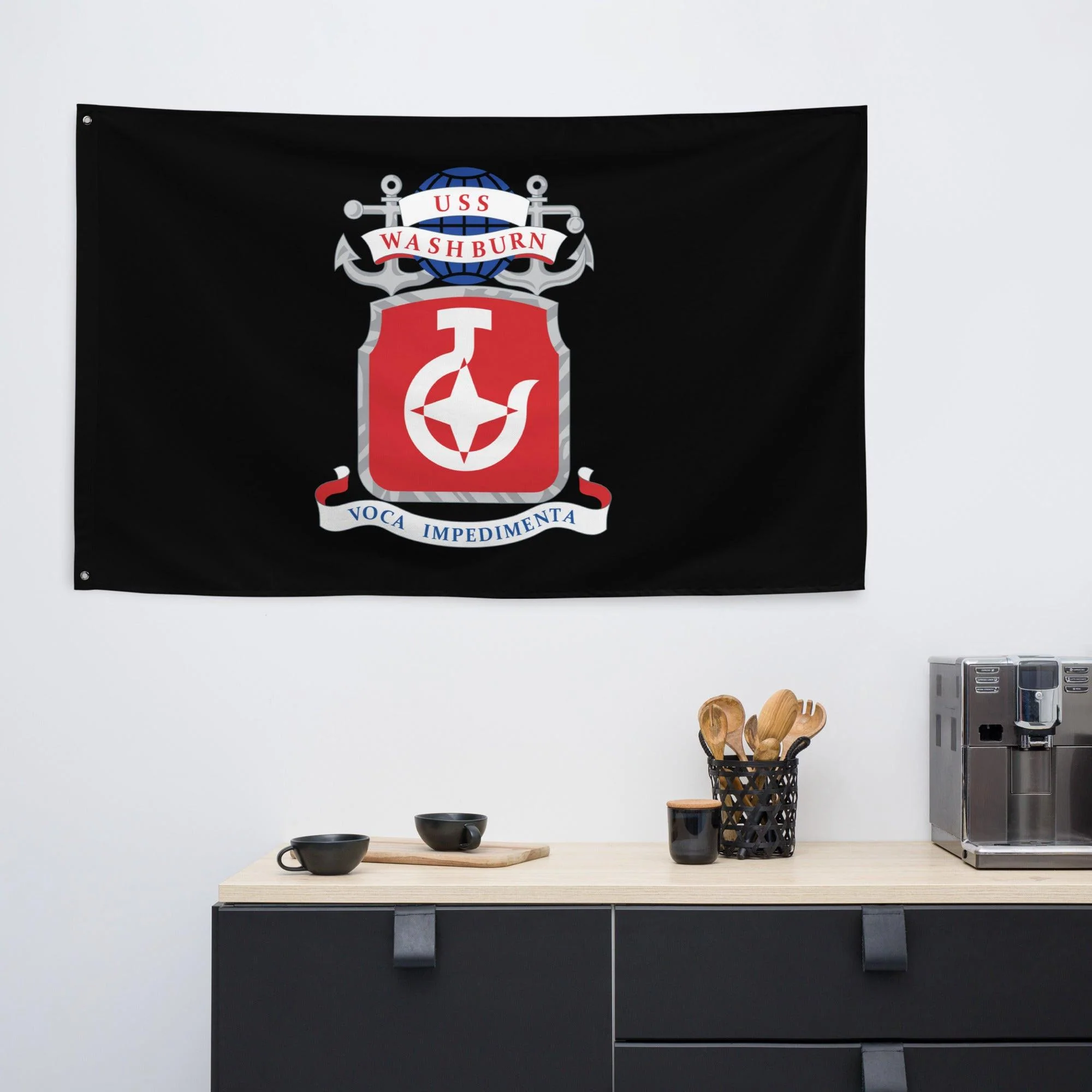 USS Washburn (AKA-101) Black Wall Flag - Image 2