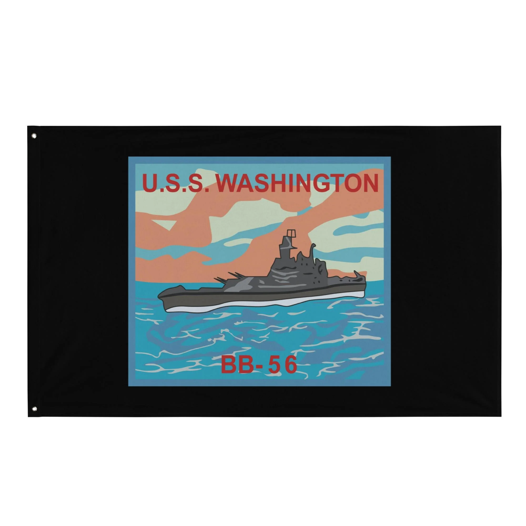 USS Washington (BB-56) Battleship Legacy Indoor Wall Flag