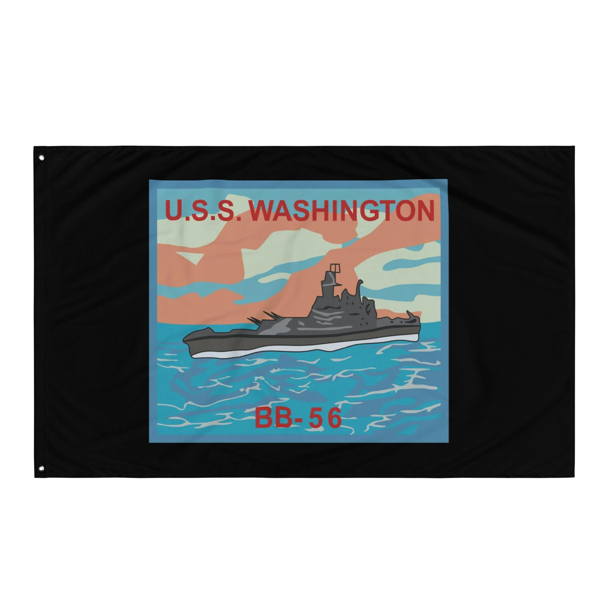 USS Washington (BB-56) Battleship Legacy Indoor Wall Flag - Image 4