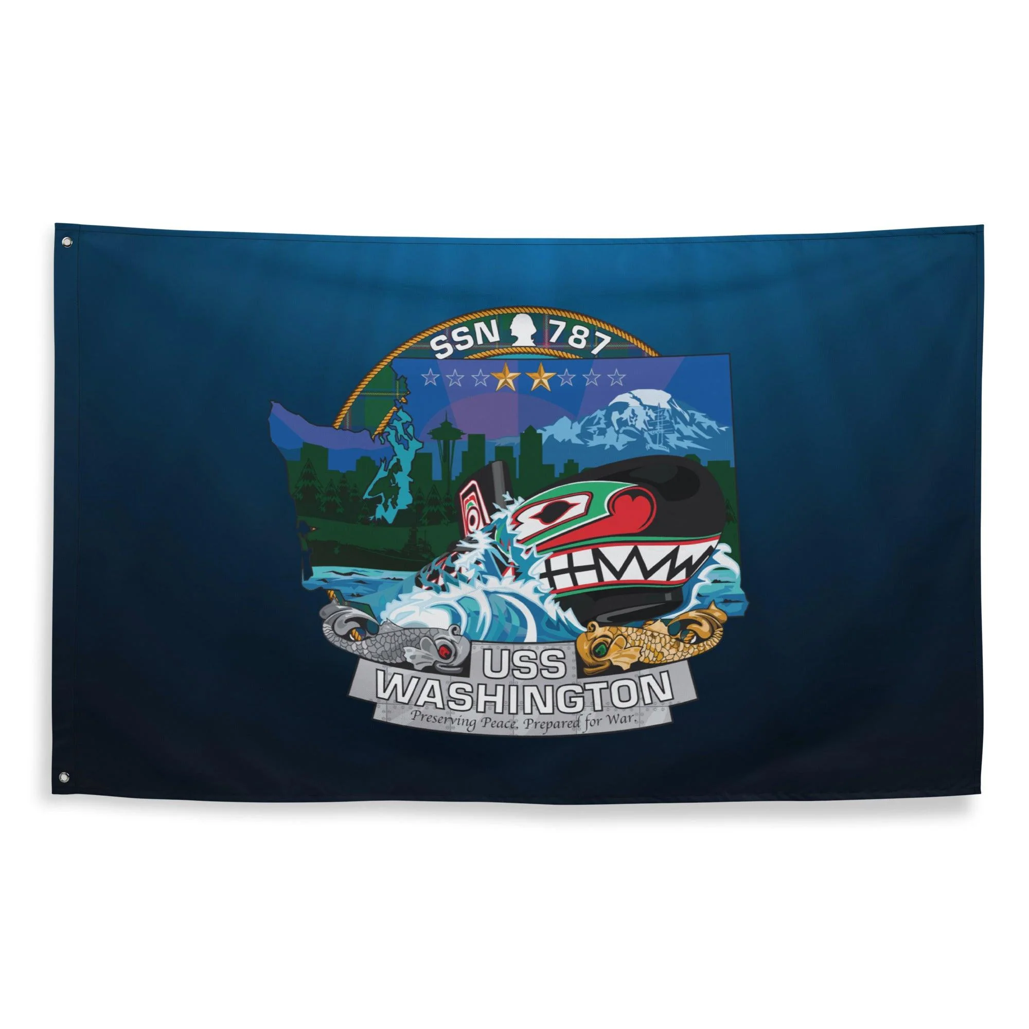 USS Washington (SSN-787) Submarine Wall Flag - Image 4