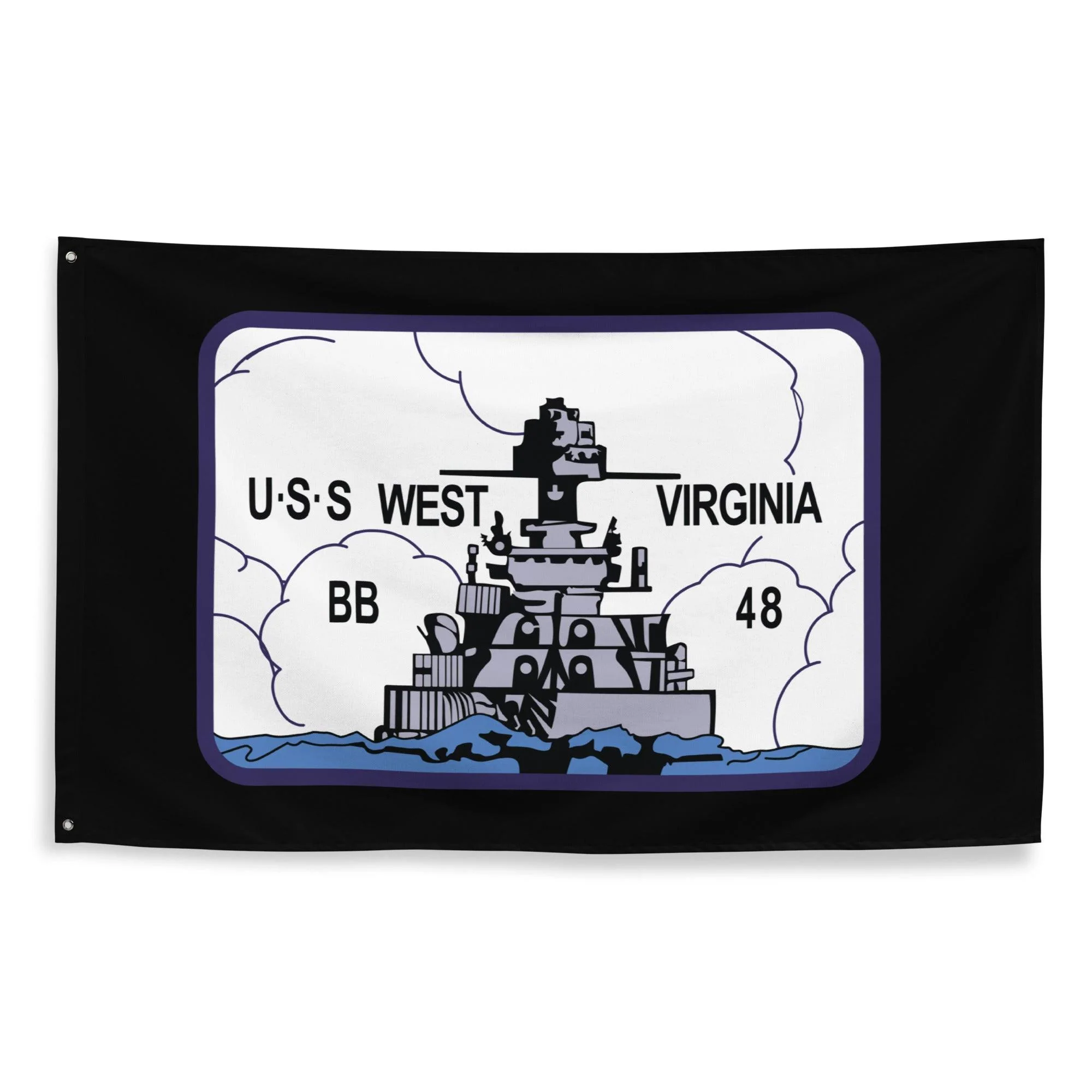 USS West Virginia (BB-48) Battleship Legacy Indoor Wall Flag - Image 2