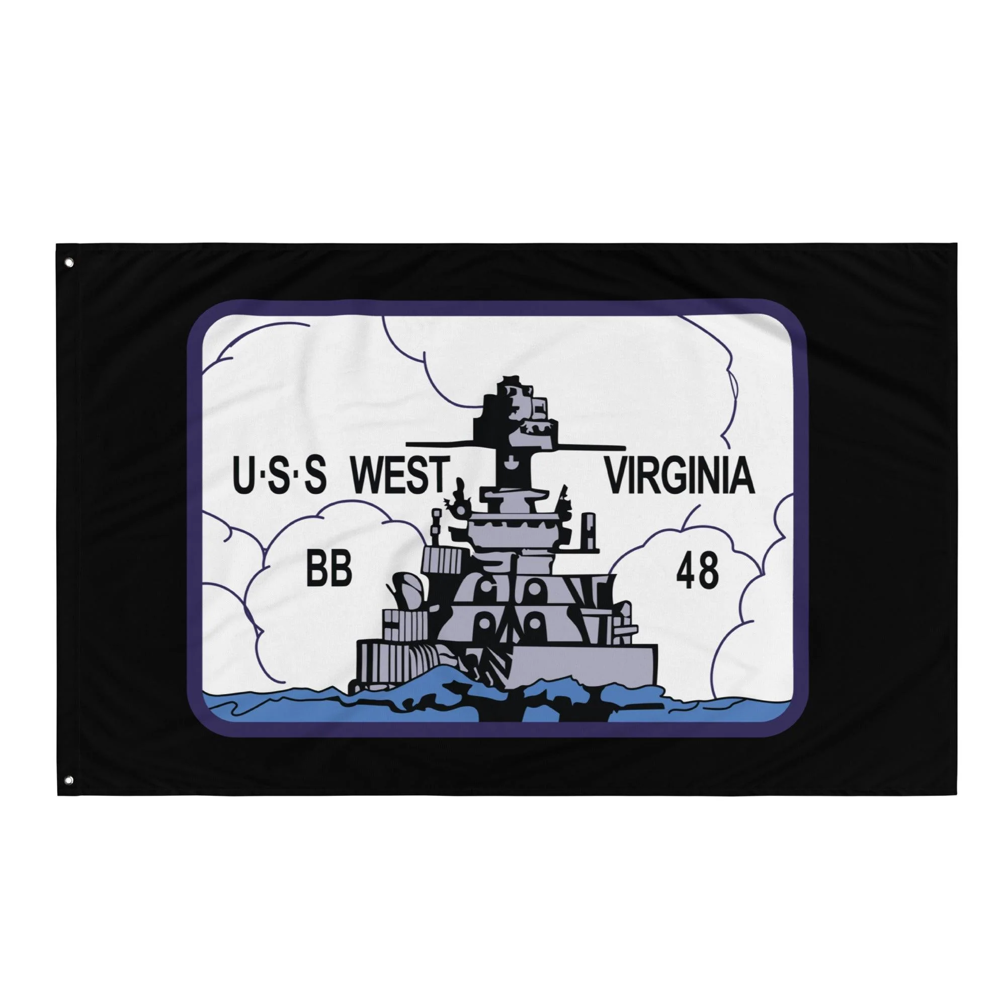 USS West Virginia (BB-48) Battleship Legacy Indoor Wall Flag - Image 3