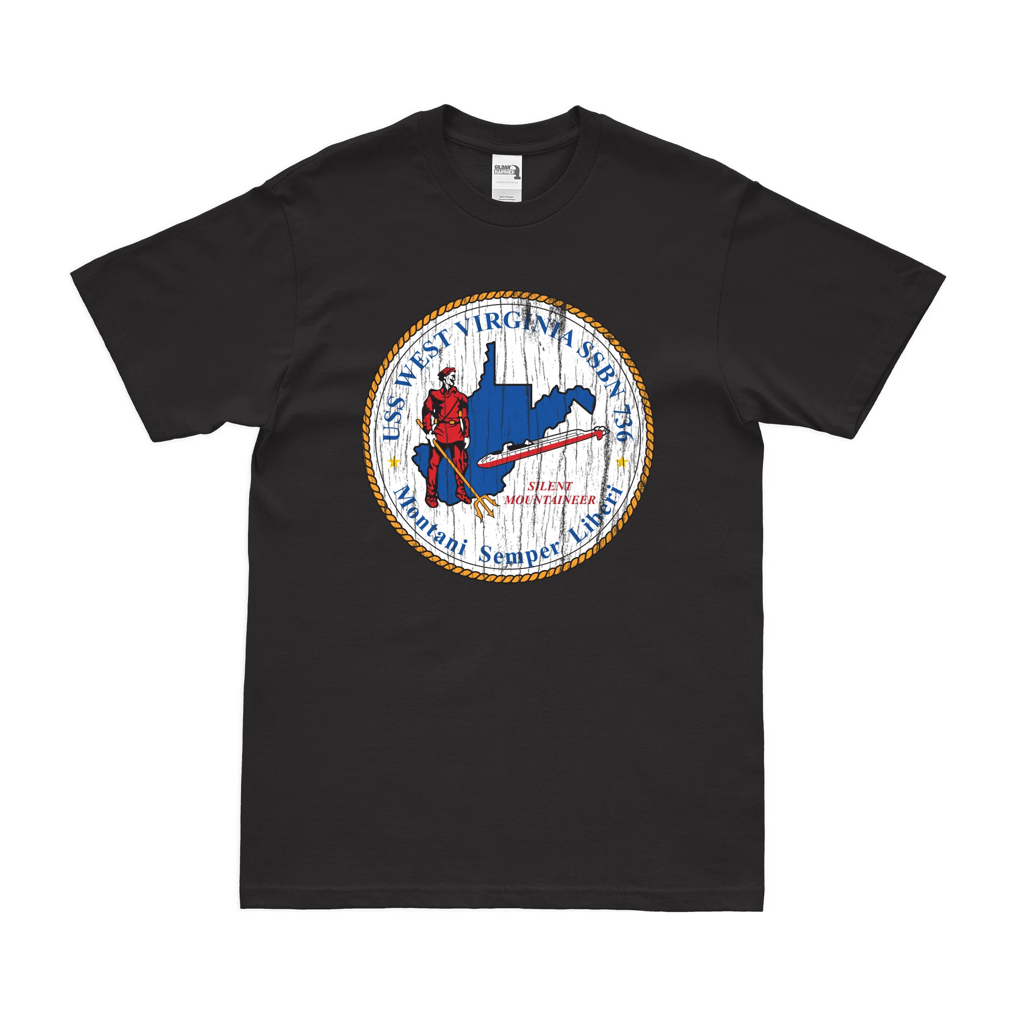 USS West Virginia (SSBN-736) Ballistic-Missile Submarine T-Shirt - Image 3