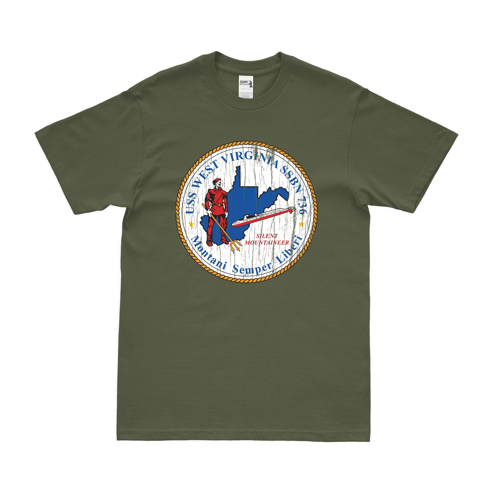 USS West Virginia (SSBN-736) Ballistic-Missile Submarine T-Shirt - Image 4
