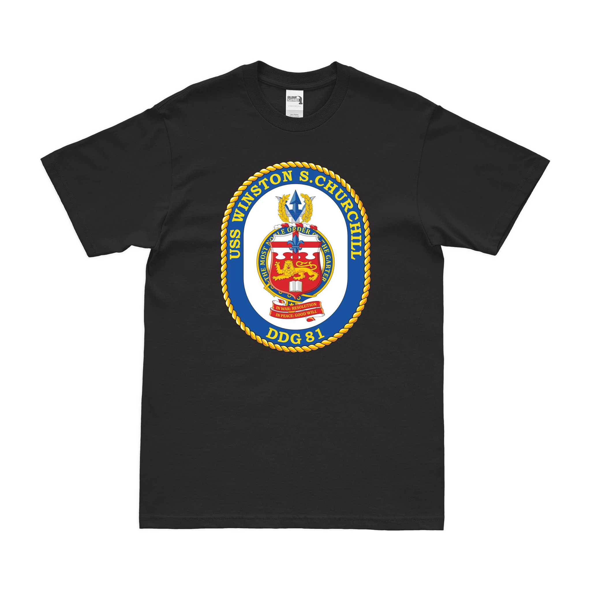 USS Winston Churchill (DDG-81) Logo Emblem T-Shirt