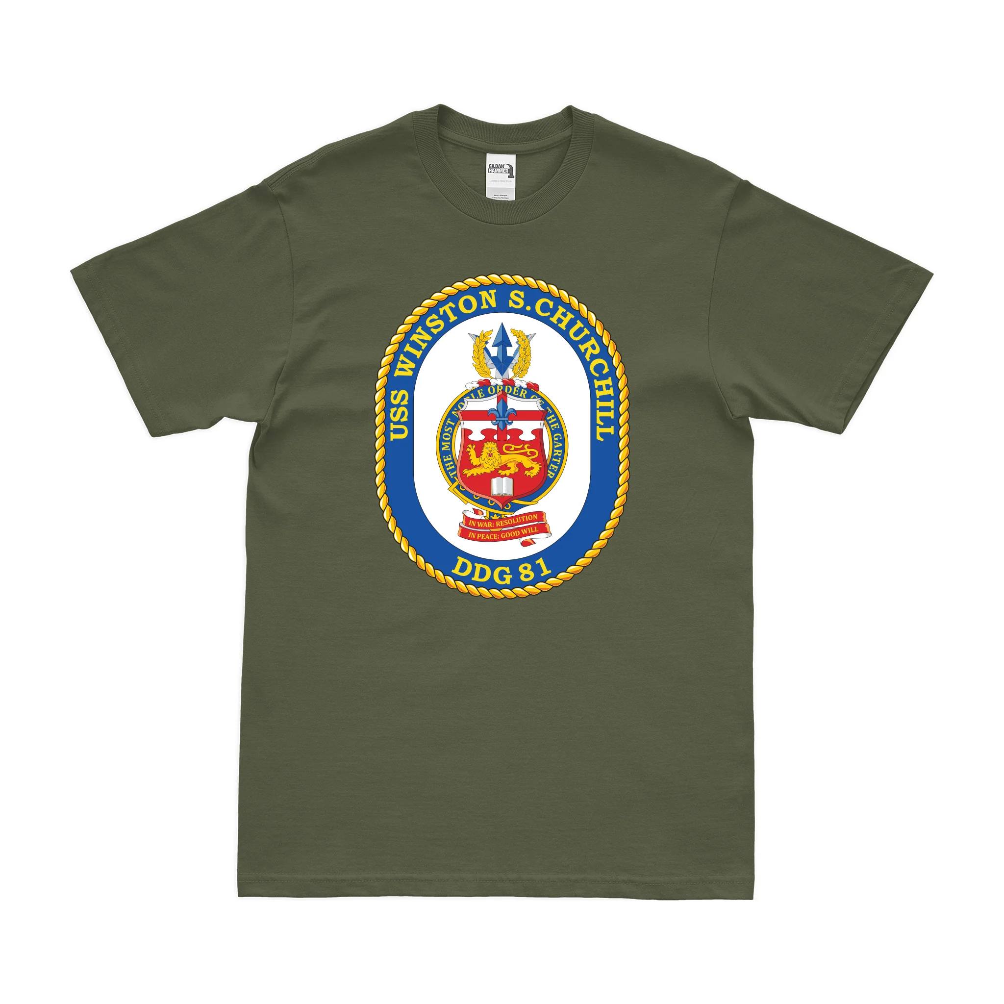USS Winston Churchill (DDG-81) Logo Emblem T-Shirt - Image 2