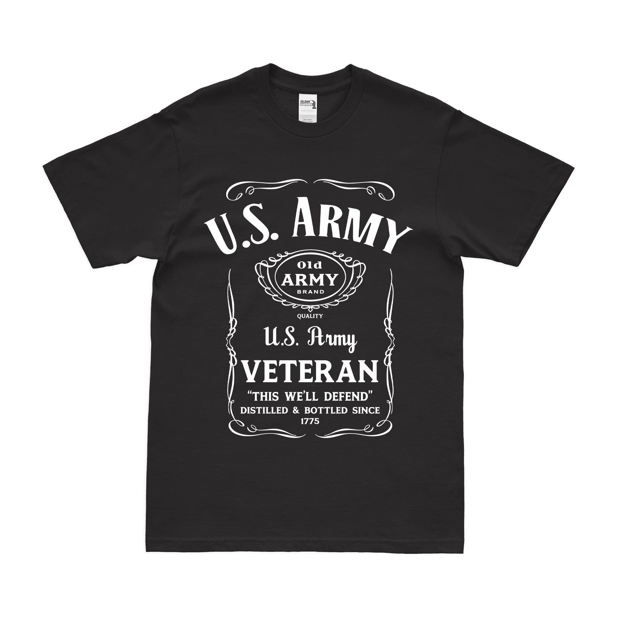 U.S. Army Veteran Whiskey Label T-Shirt