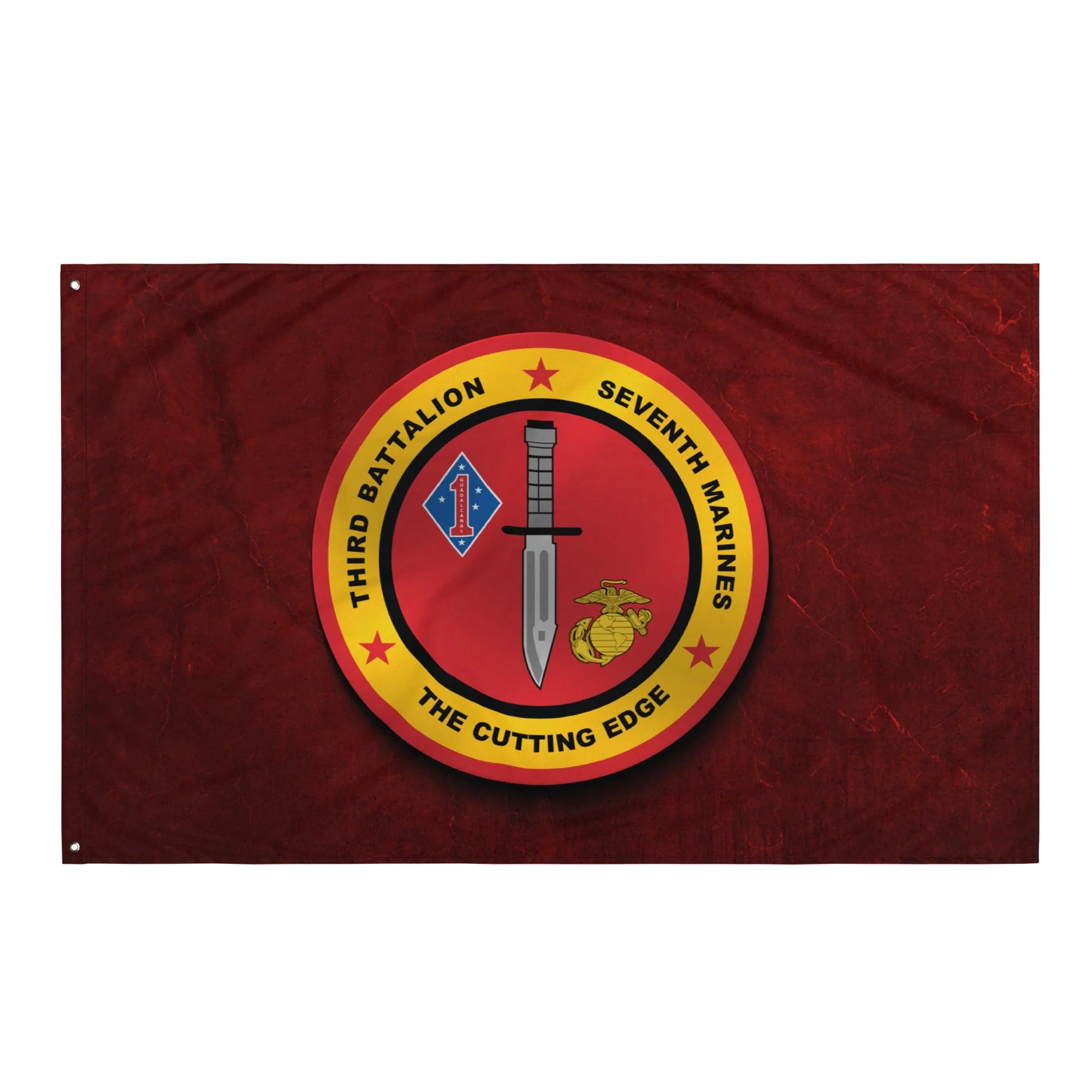 Vintage 3/7 Marines Indoor Wall Flag - Image 4