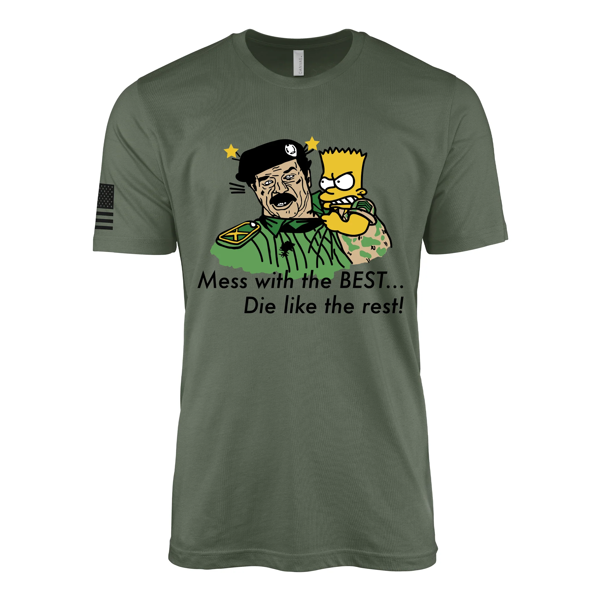 Vintage 1991 "Mess with the Best, Die Like the Rest" Bart Simpson Gulf War T-Shirt - Image 2