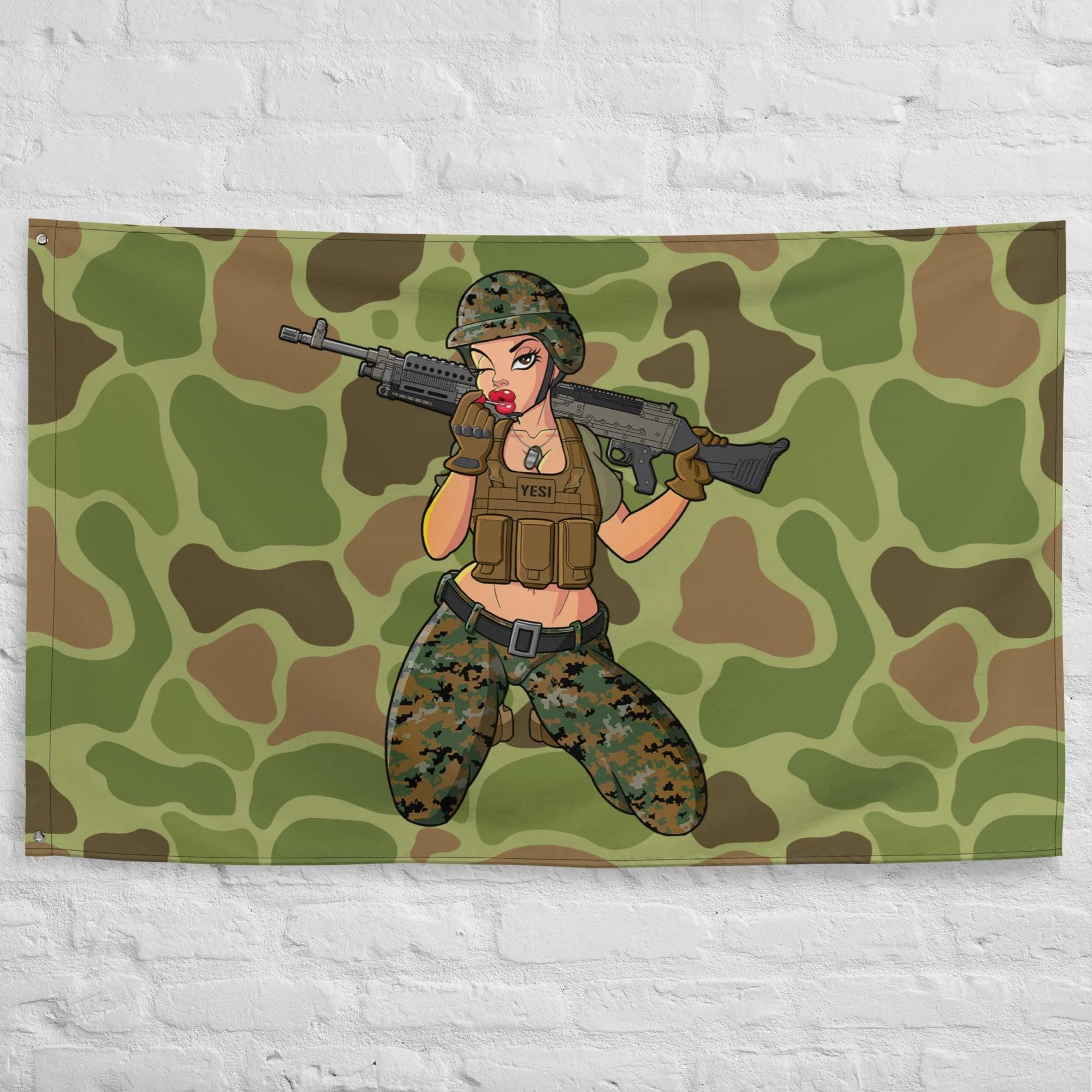 Yesi 240 Machine Gunner Frogskin Camo Wall Flag - Image 3