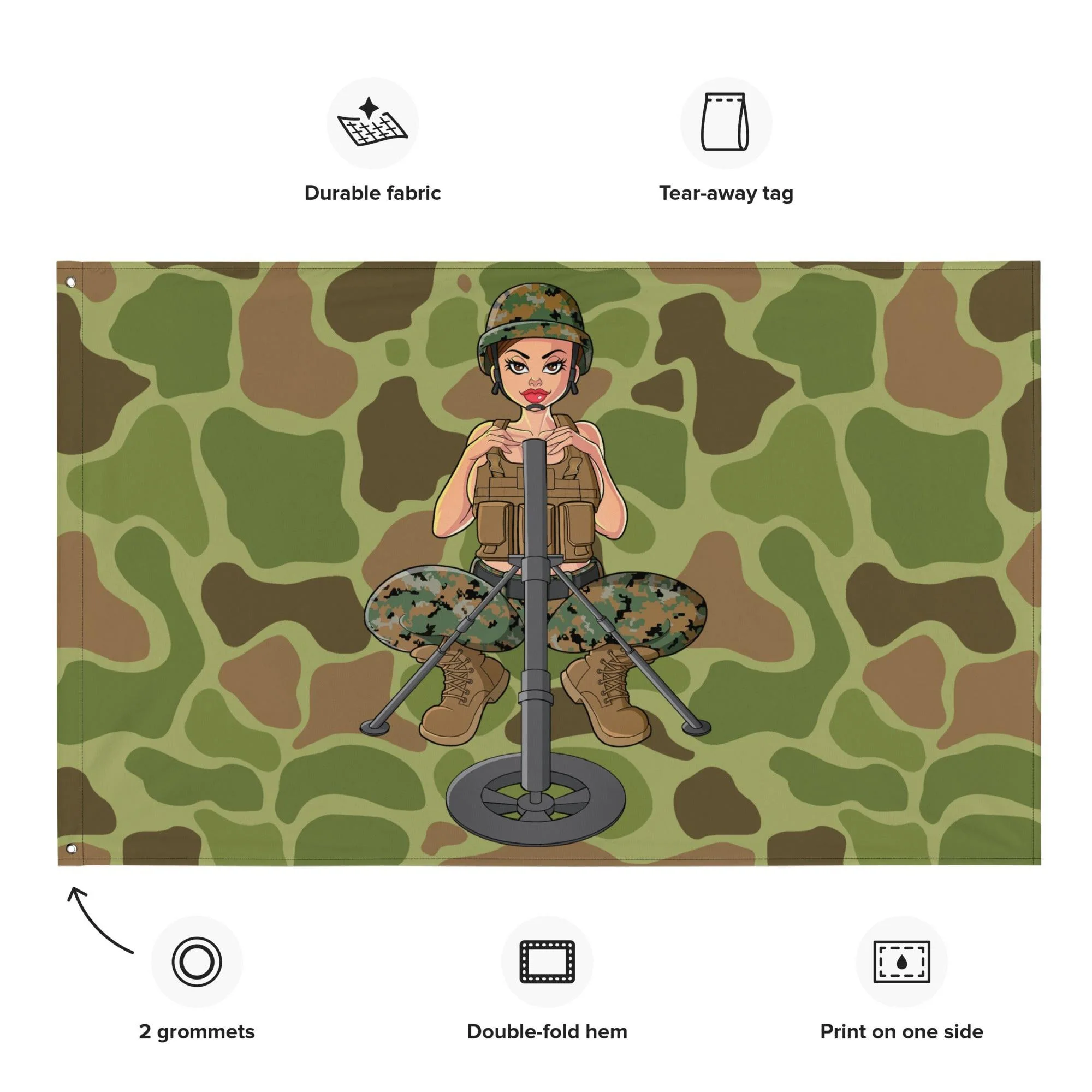 Yesi 60mm Mortars Frogskin Camo Wall Flag - Image 2