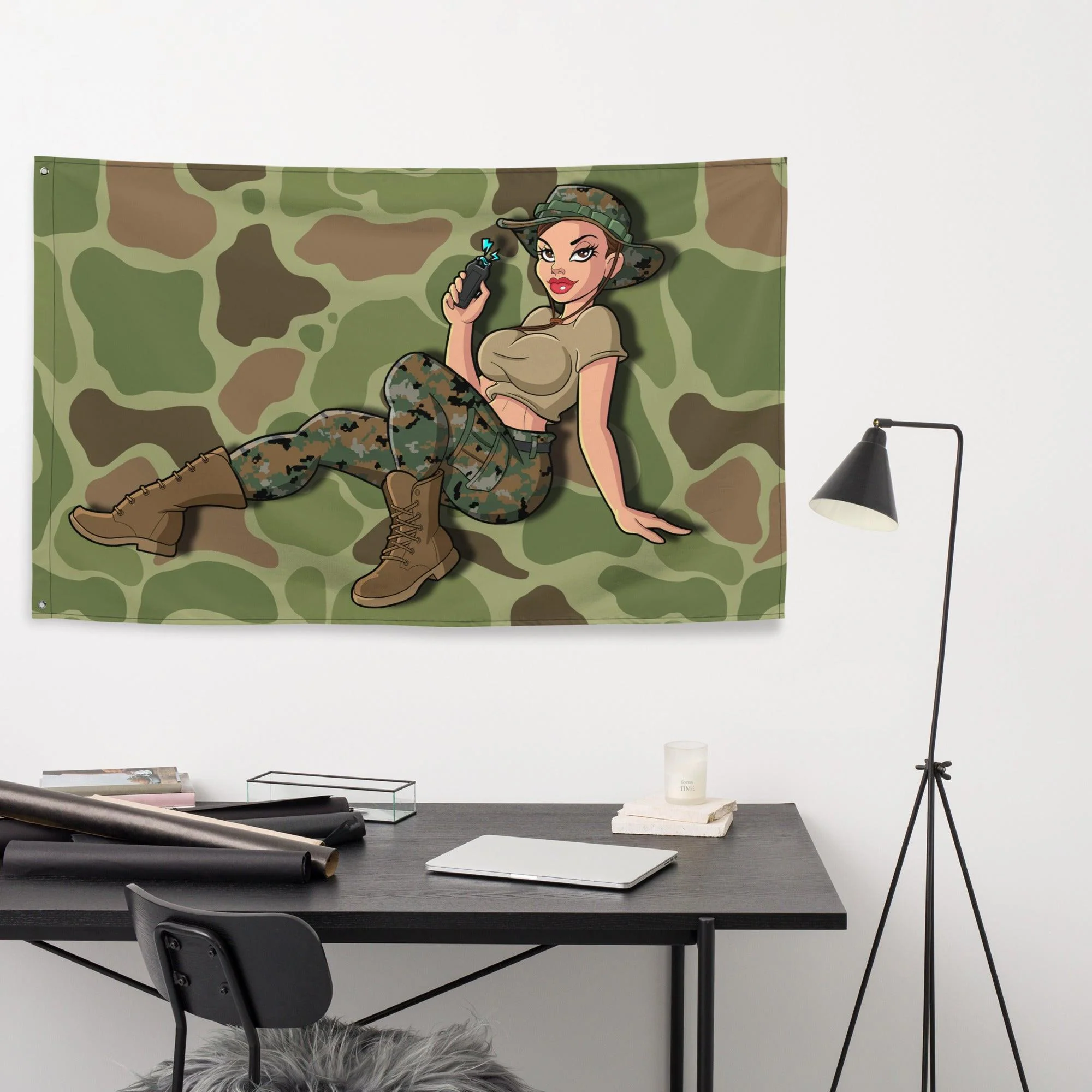 Yesi’s USMC Pin-Up Girl Frogskin Camo Taser Flag - Image 5
