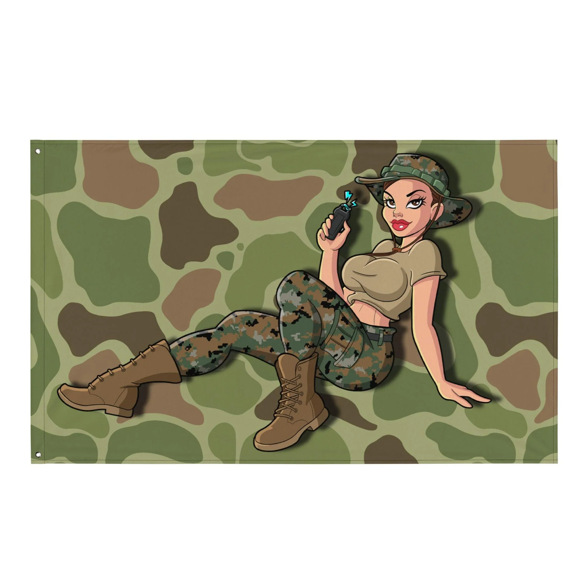 Yesi’s USMC Pin-Up Girl Frogskin Camo Taser Flag - Image 6